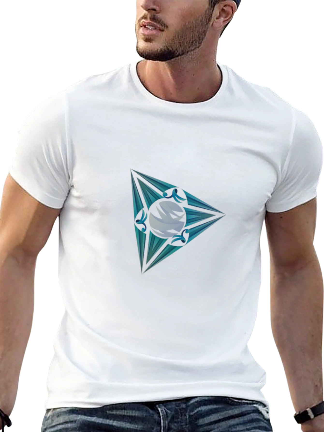 Men's Graphic Tee - Triangle Orb Design - 13