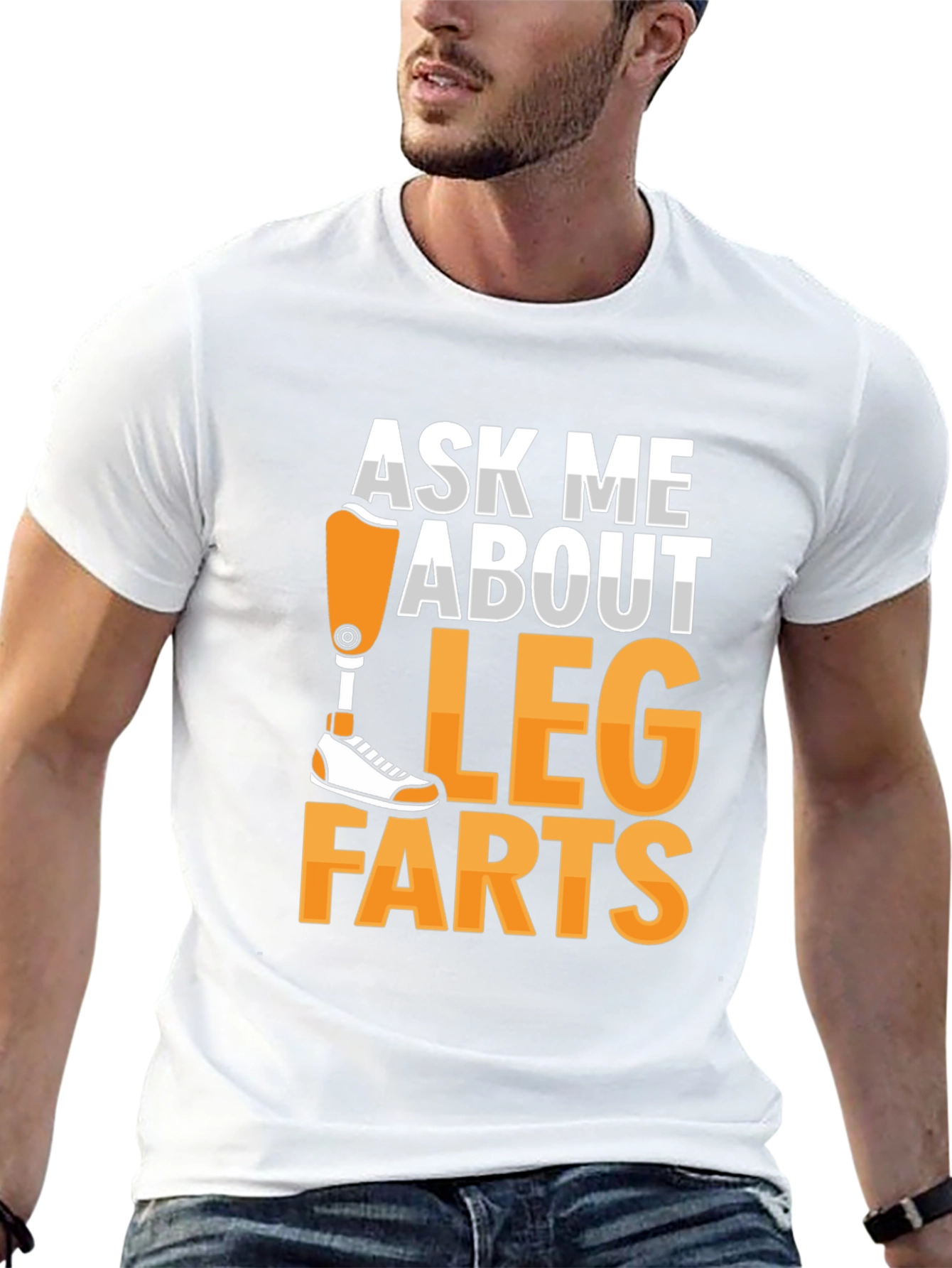 Black Ask Me About Leg Farts T-Shirt view 13