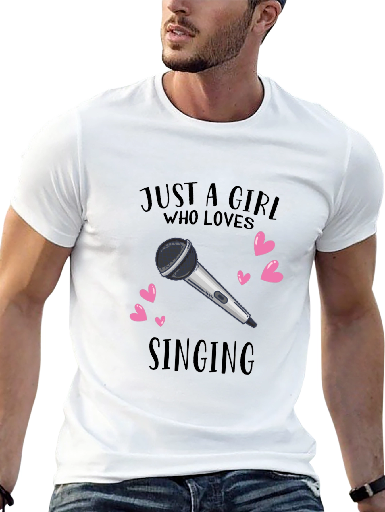 Black Just a Girl Who Loves Singing T-Shirt view 13