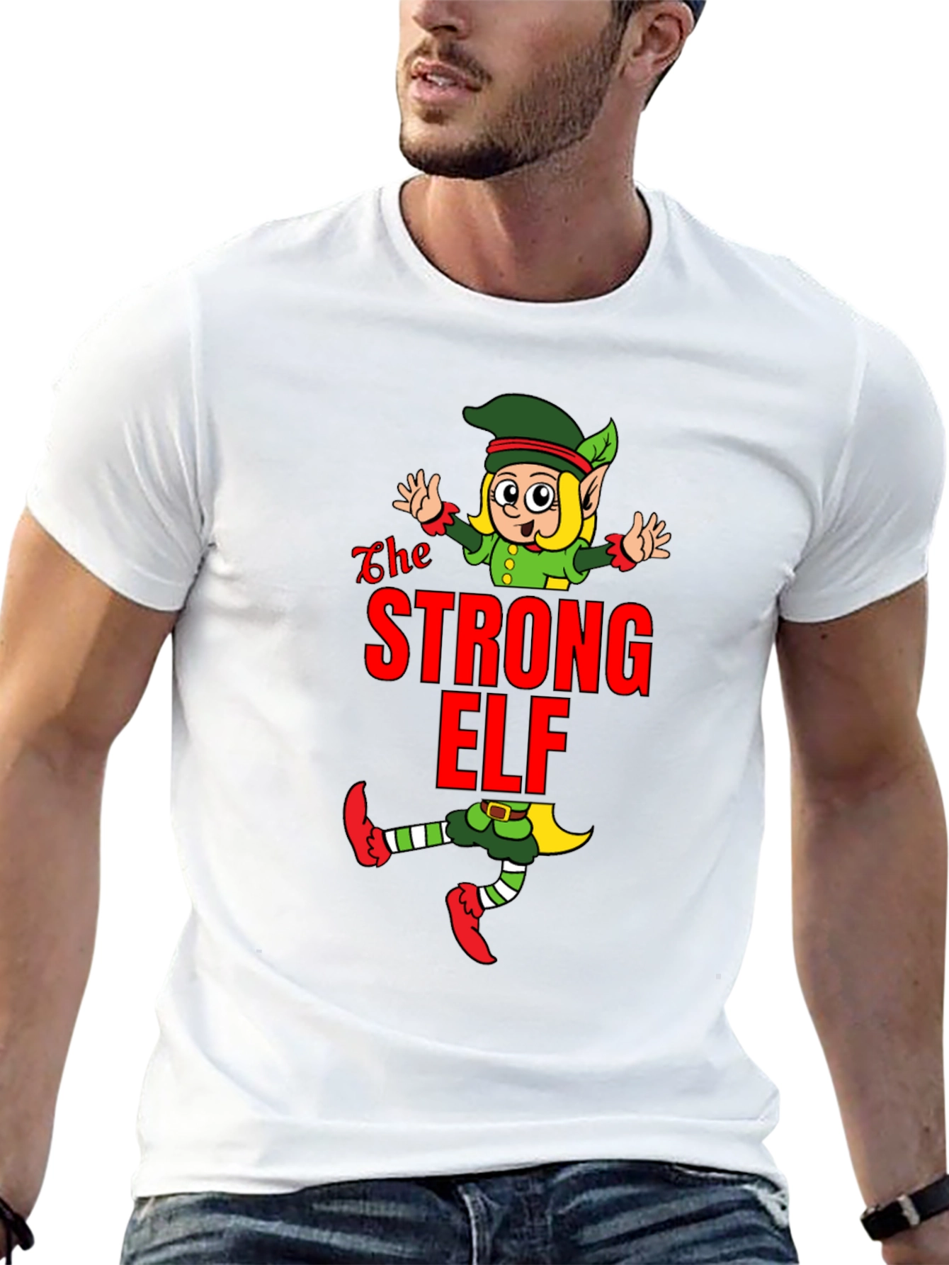 Black The Strong Elf T-Shirt - Holiday Fun view 13