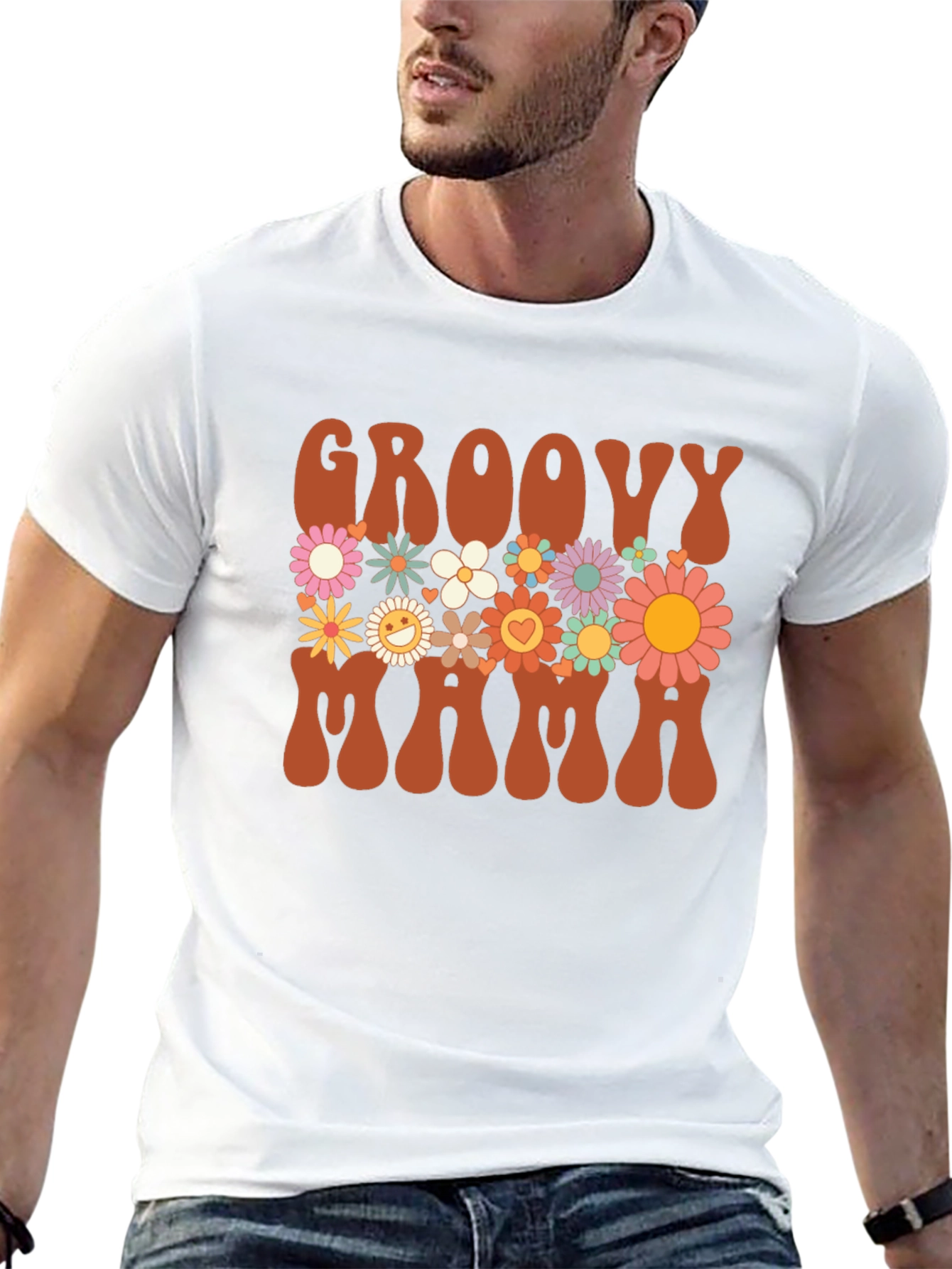 Black Groovy Mama Graphic Tee - Retro Floral Design view 13