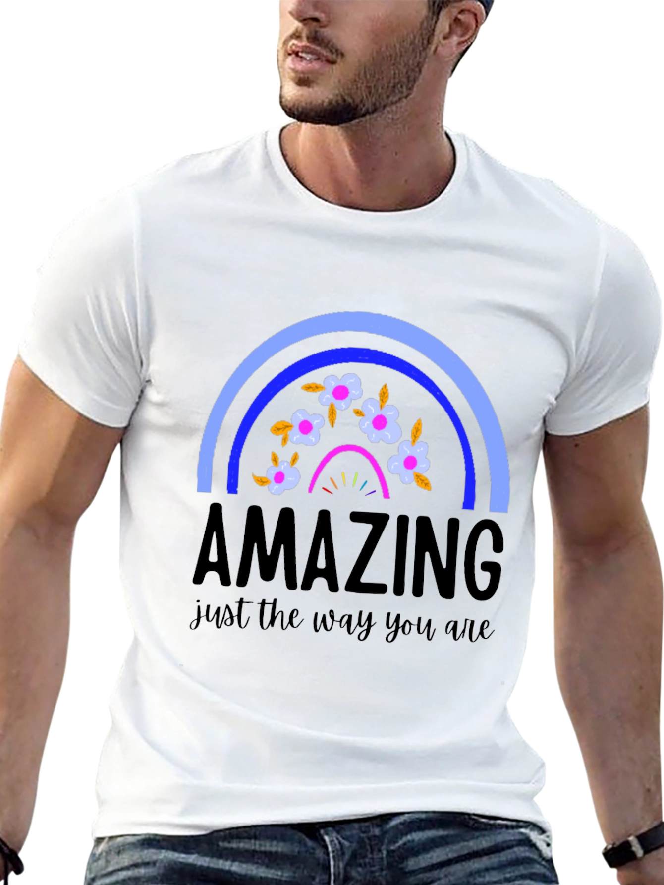 Black Amazing Rainbow Graphic T-Shirt view 13