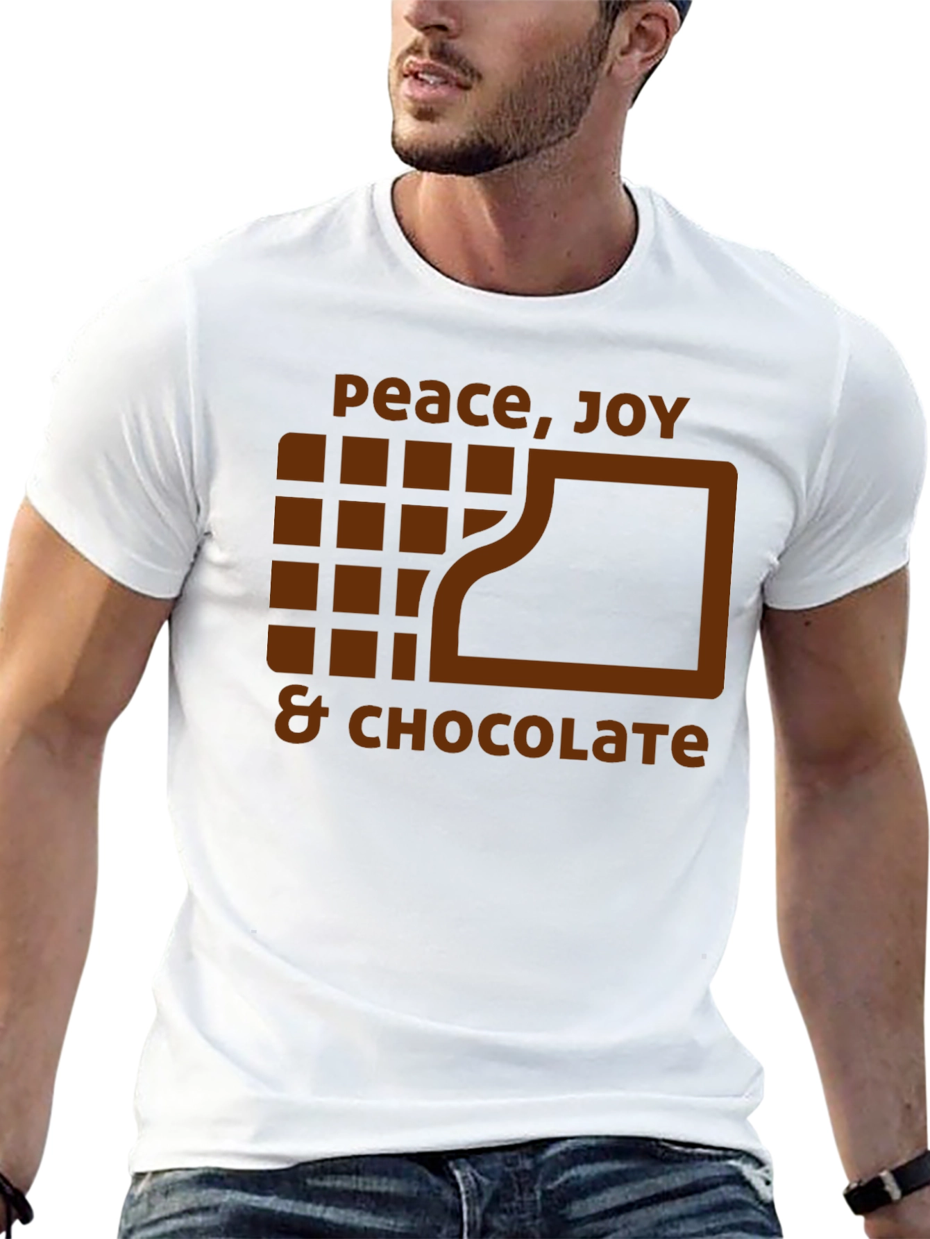 Black Peace, Joy, & Chocolate Graphic T-Shirt view 13