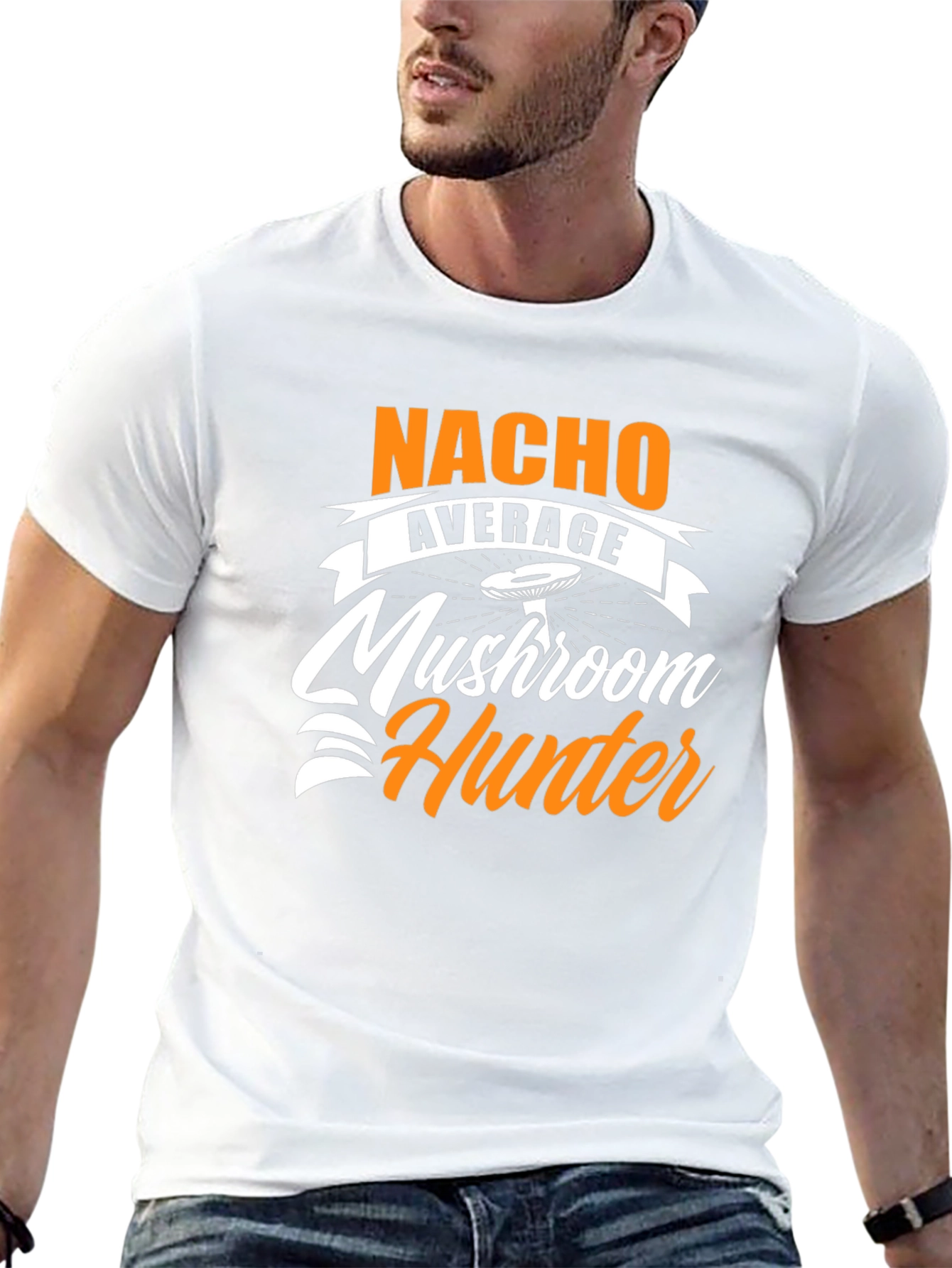 Black Nacho Average Mushroom Hunter Black T-Shirt view 13