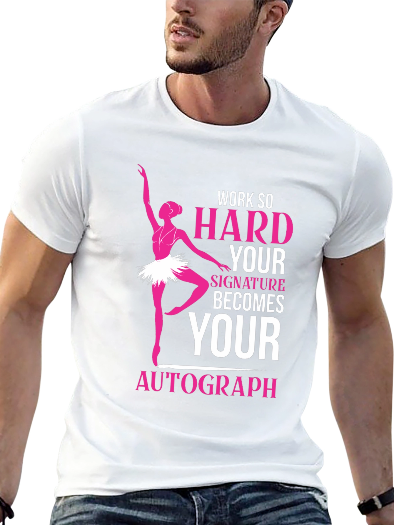Black Ballerina Dance T-Shirt - Work Hard Signature Autograph view 13