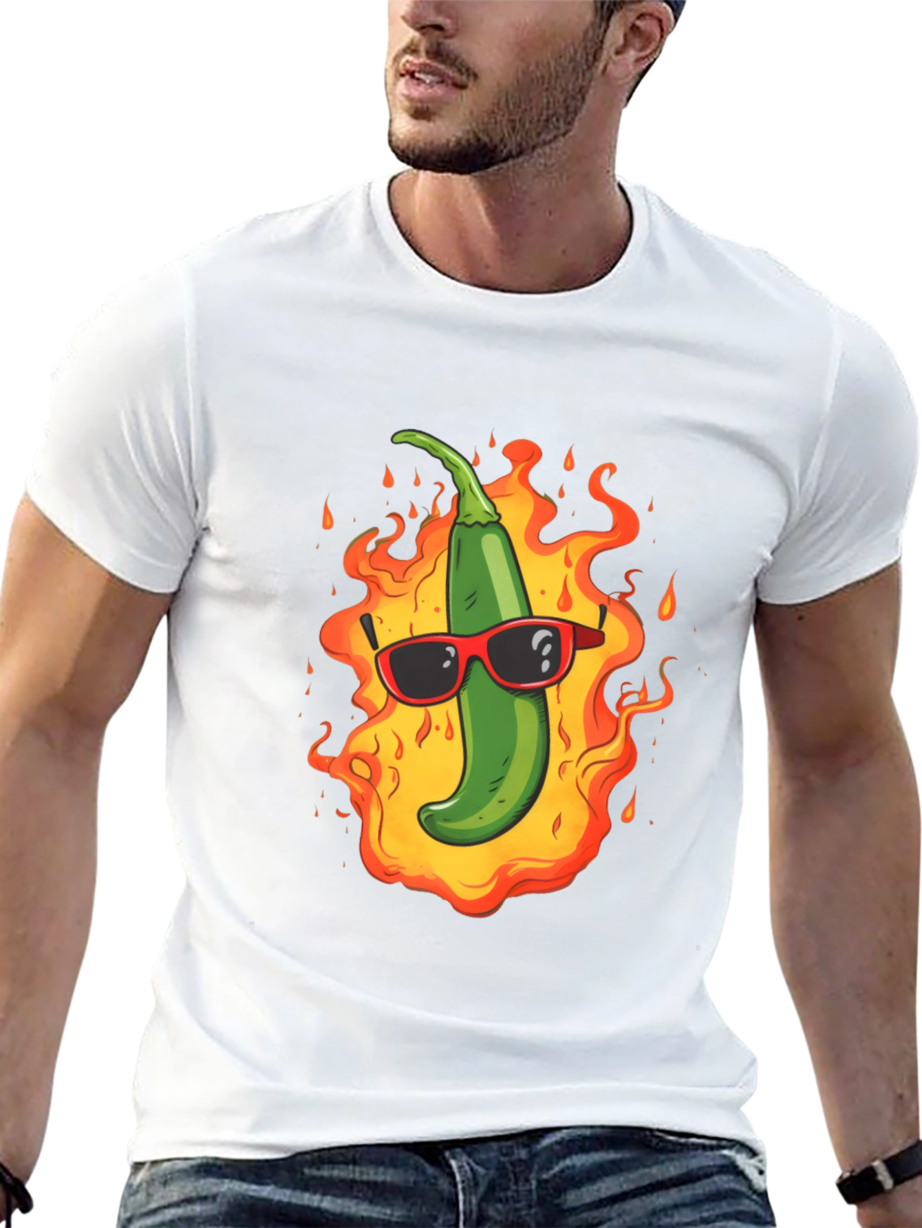 Spicy Chili Pepper T-Shirt - Cool in Flames! - 13