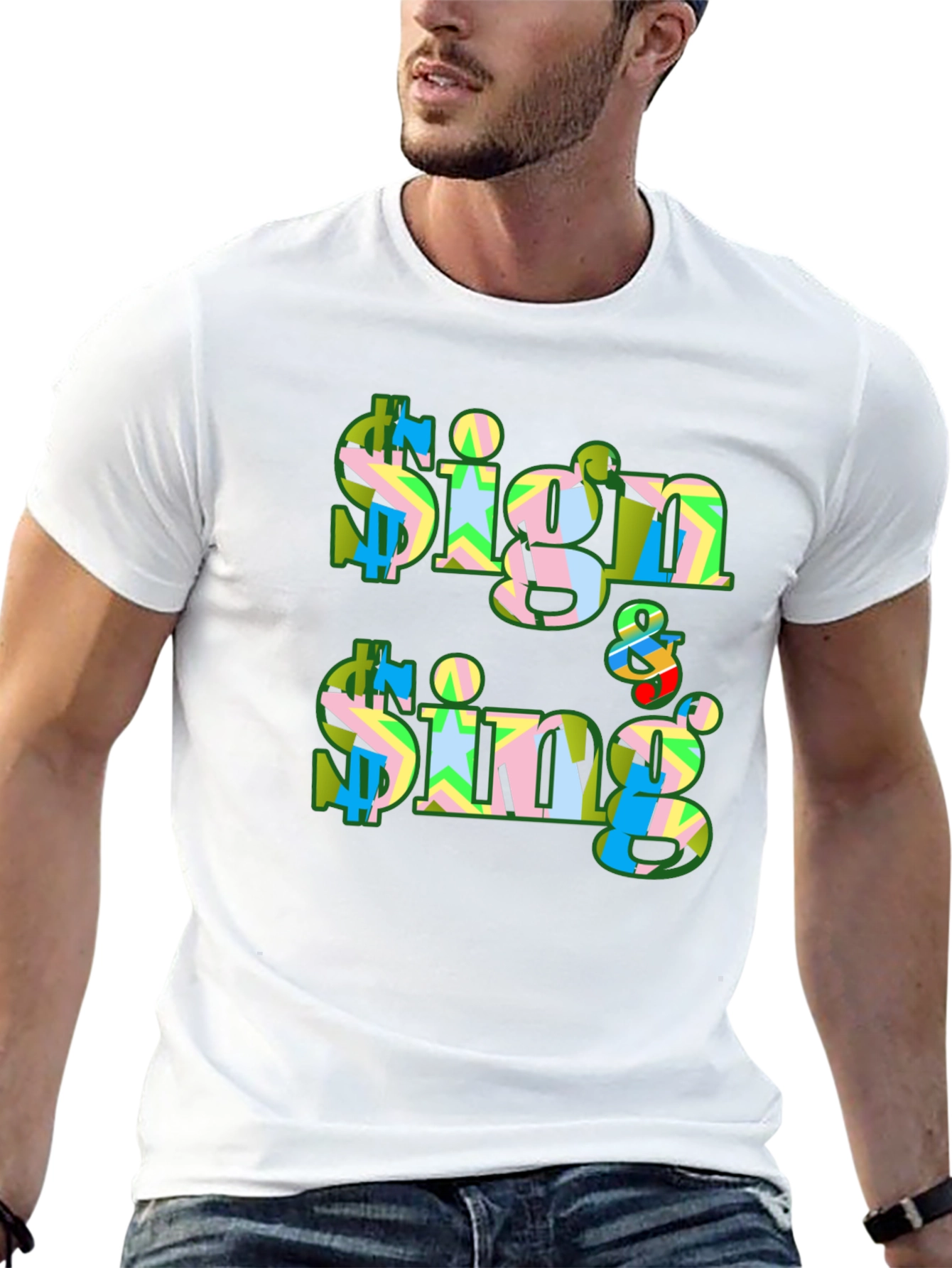 Black Sign & Sing Graphic T-Shirt - Bold Print view 13