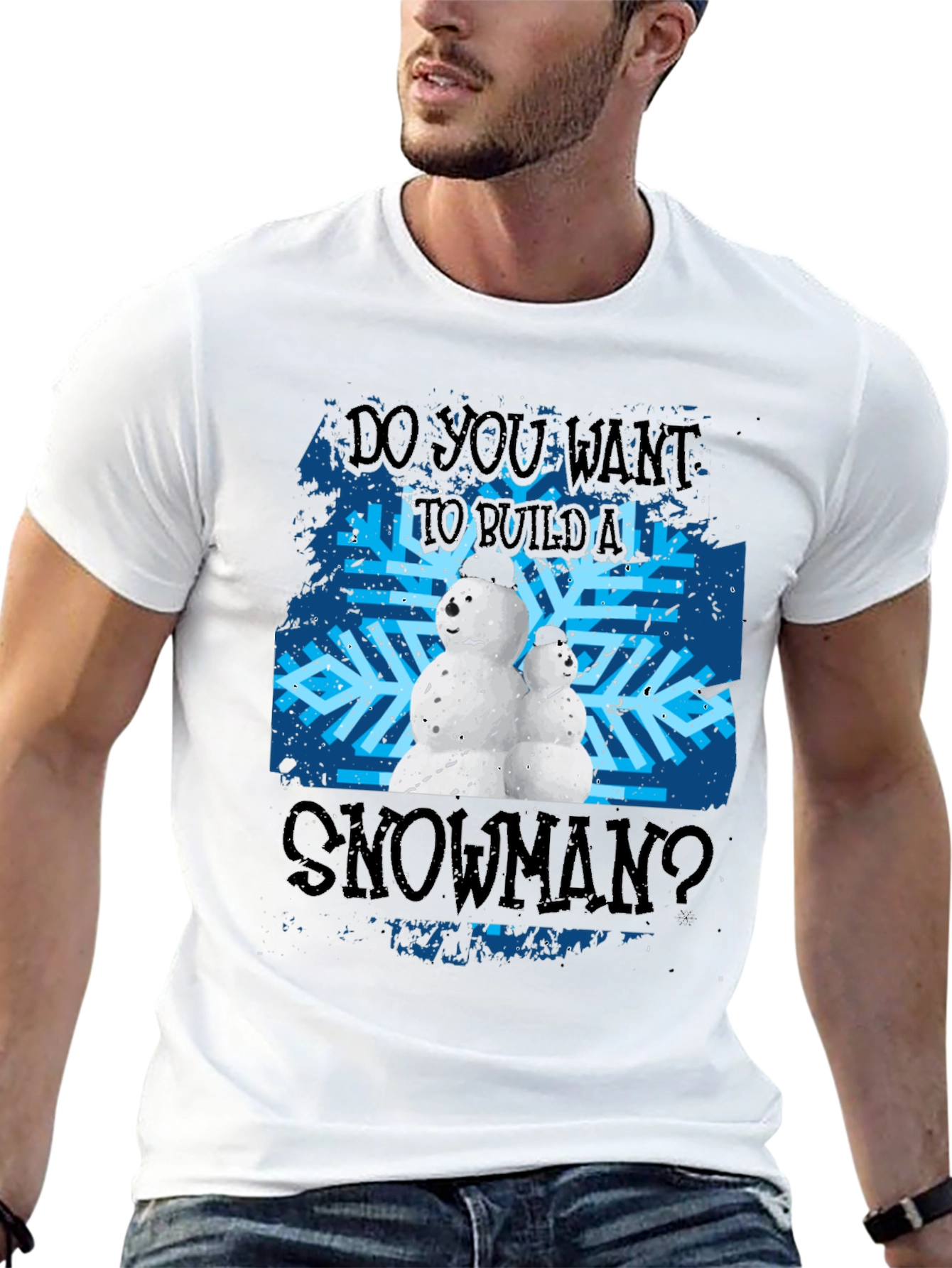 Black Do You Want To Build A Snowman Black T-Shirt view 13