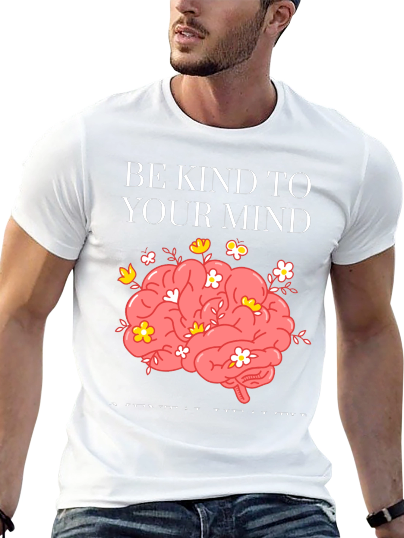 Black Be Kind To Your Mind Graphic Tee view 13