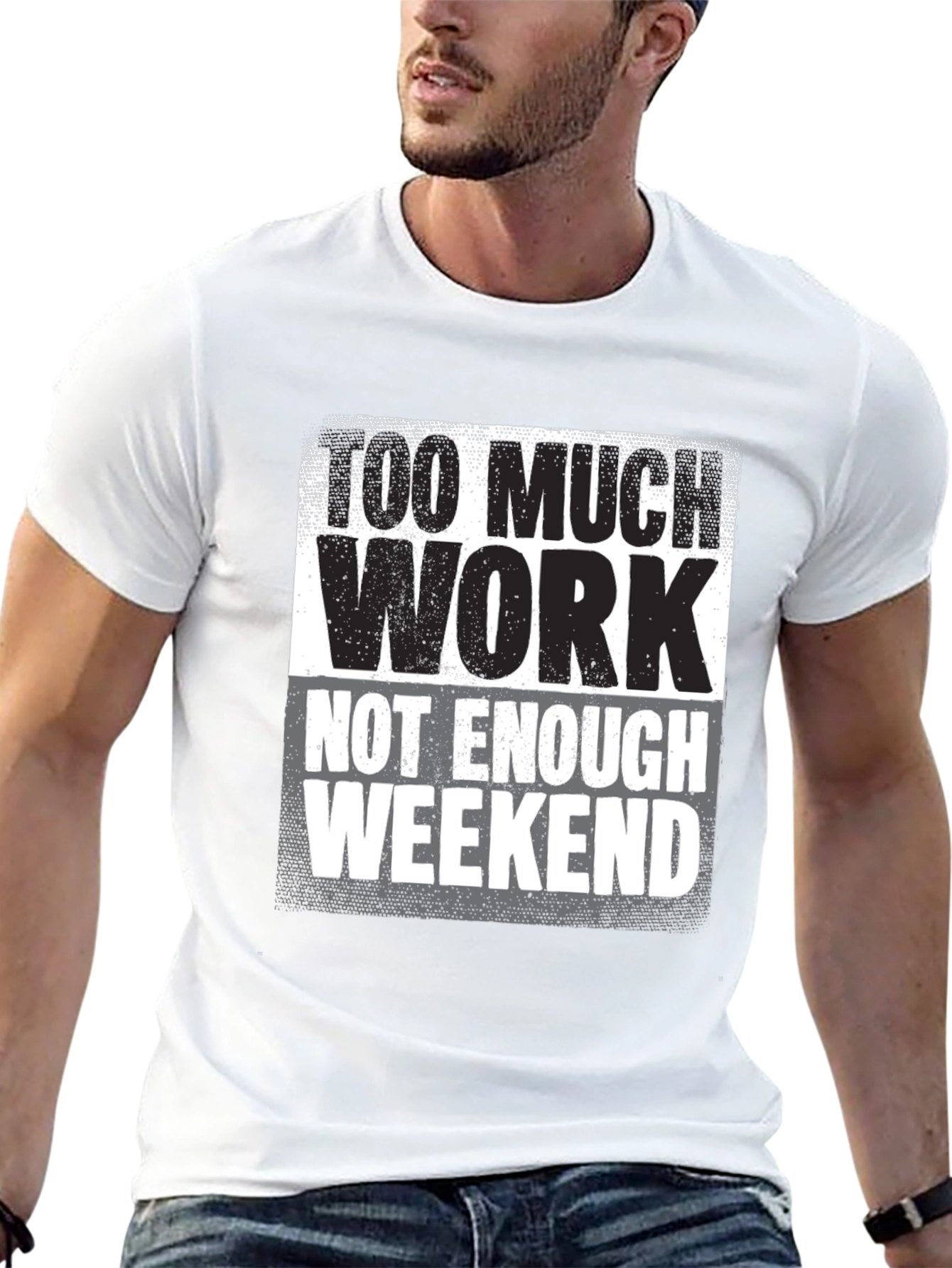 Black Too Much Work Graphic Tee - Weekend Humor view 13
