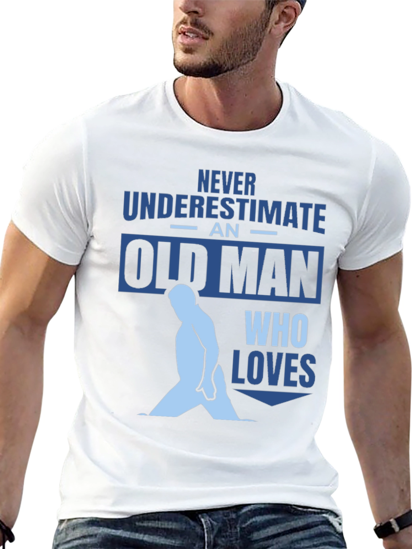 Black Never Underestimate Old Man Black T-Shirt view 13