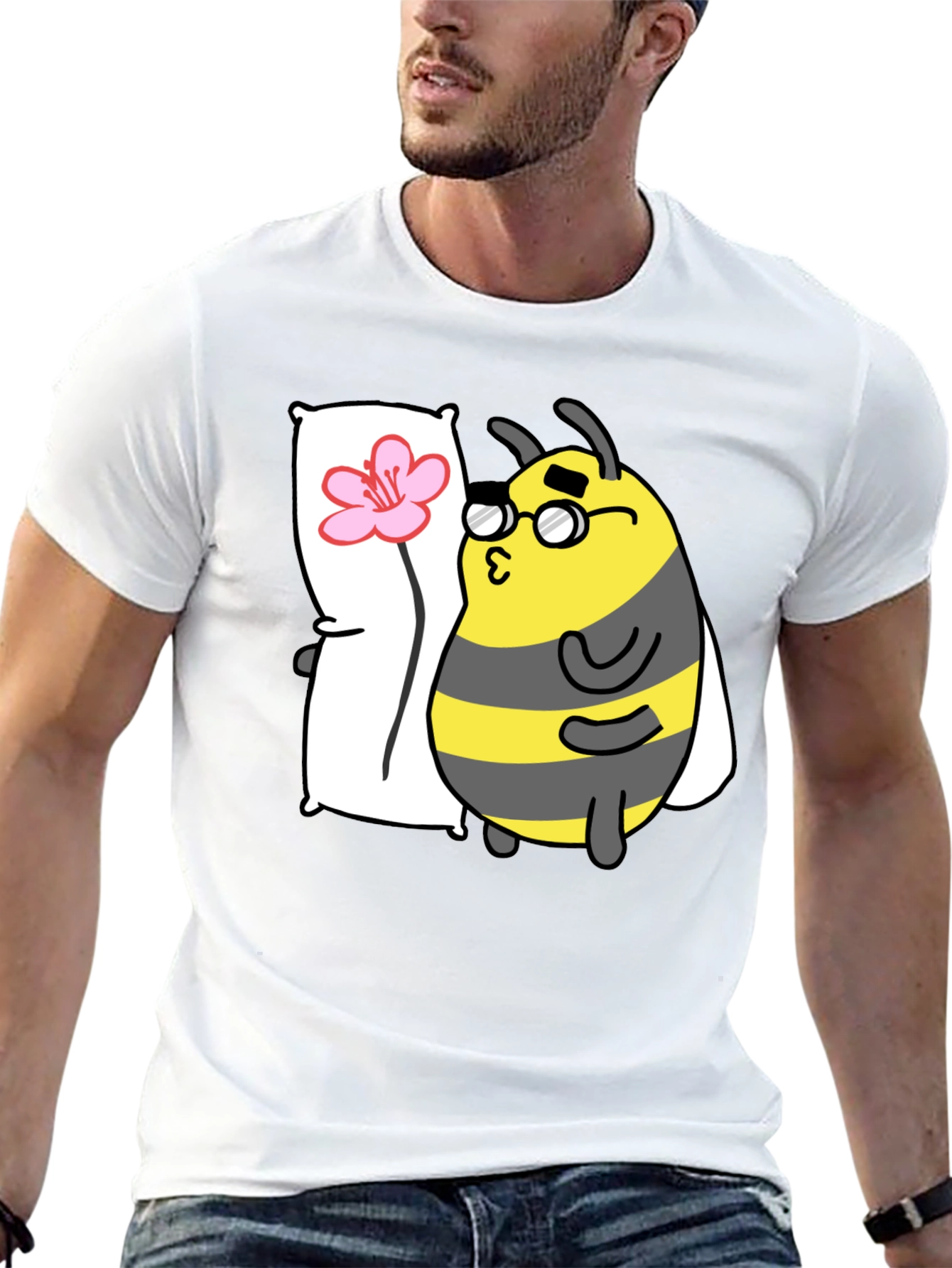 Black Bee with Pillow T-Shirt view 13