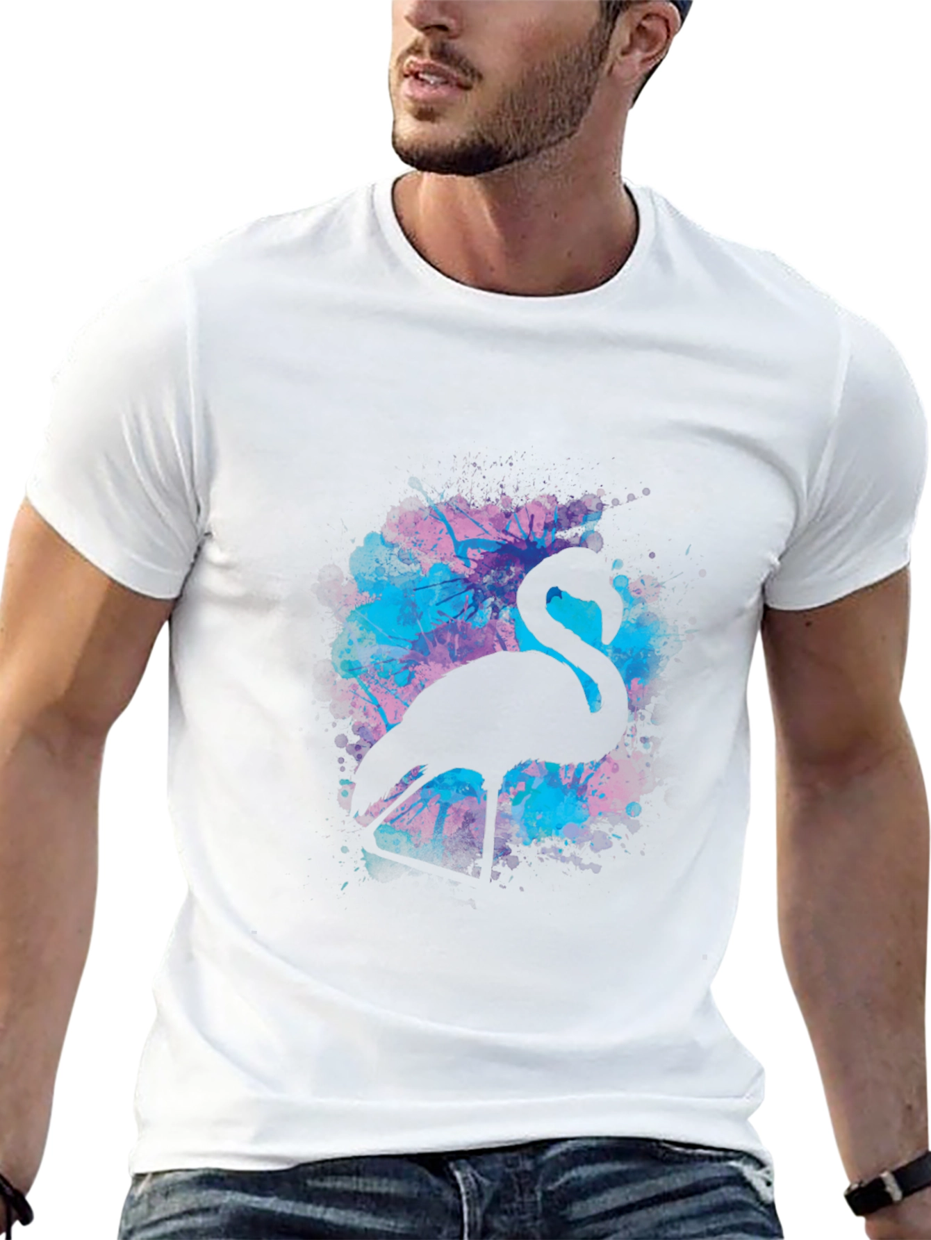 Flamingo Silhouette Graphic T-Shirt - 13