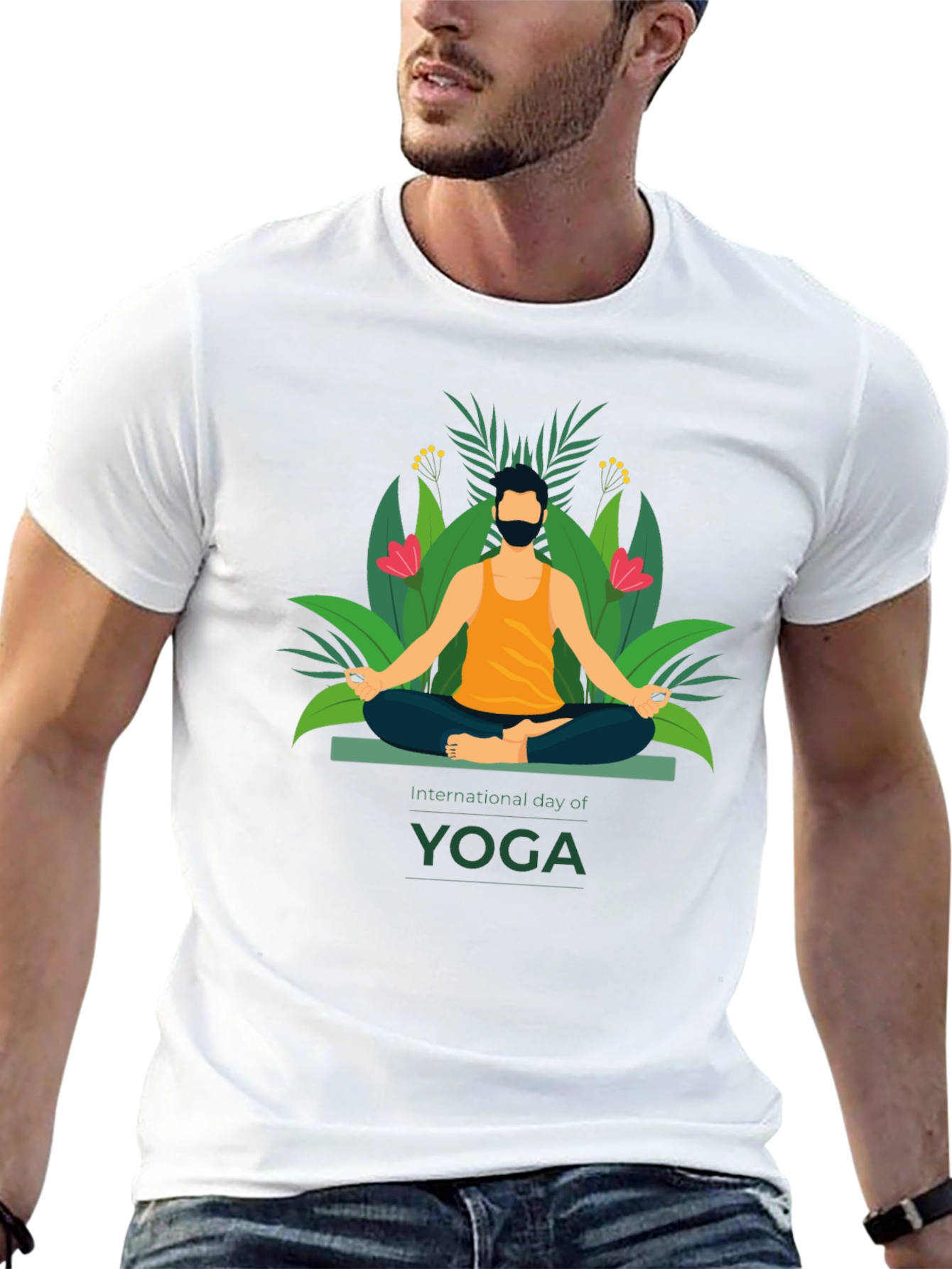 Black International Yoga Day Graphic Tee - Black view 13