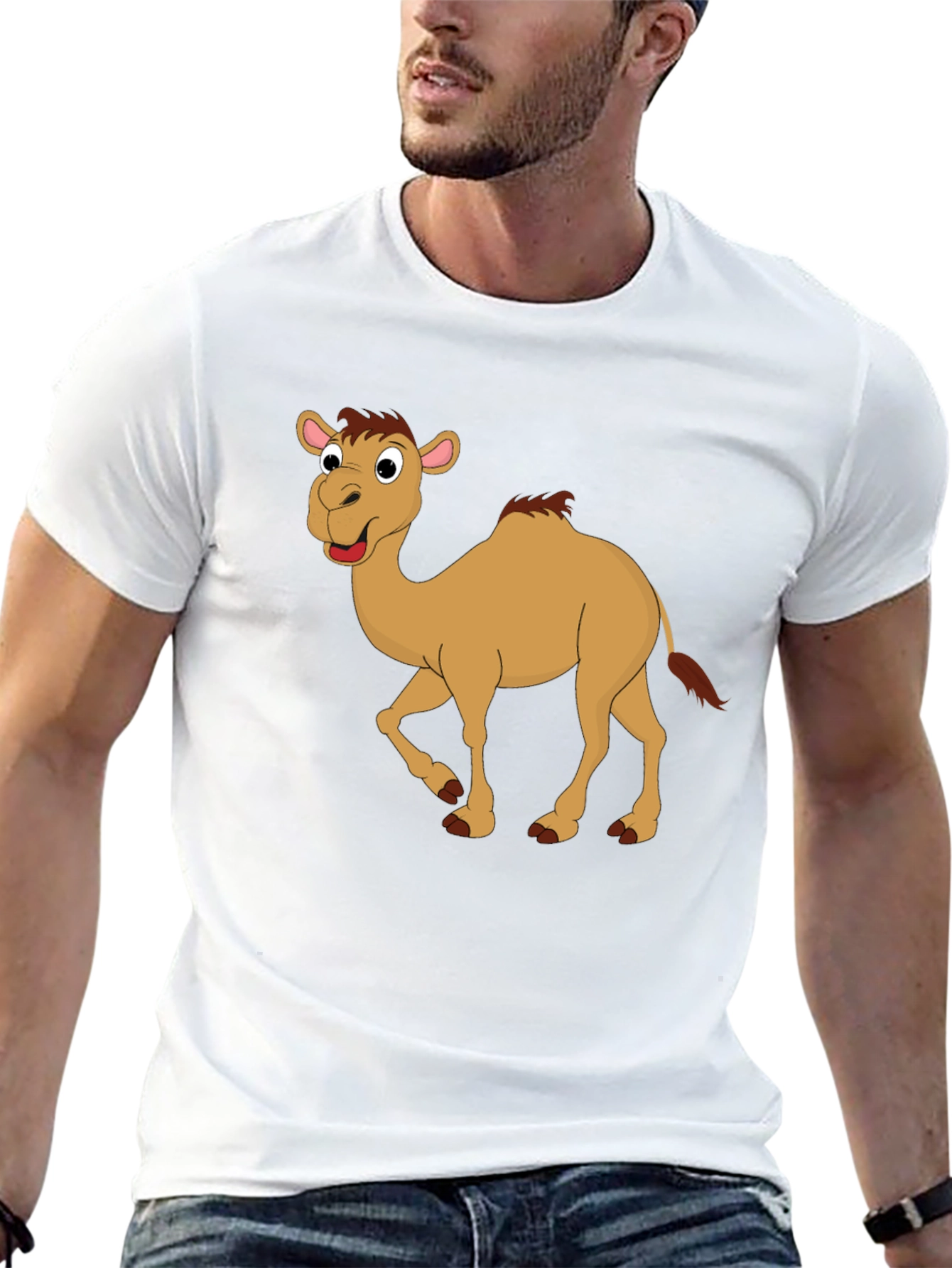 Black Camel Cartoon Black T-Shirt view 13