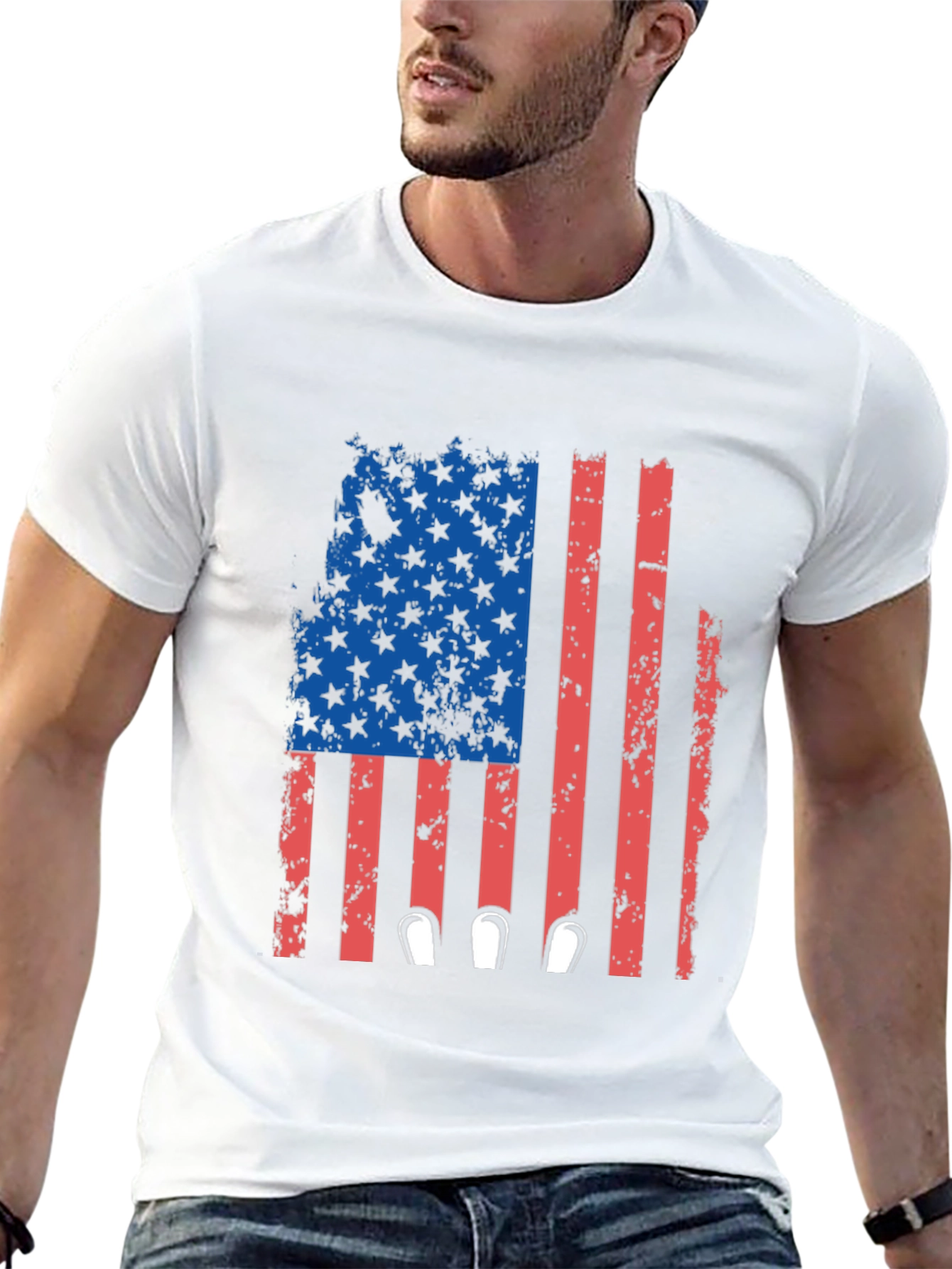Black Patriotic Flag Bowling T-Shirt view 13