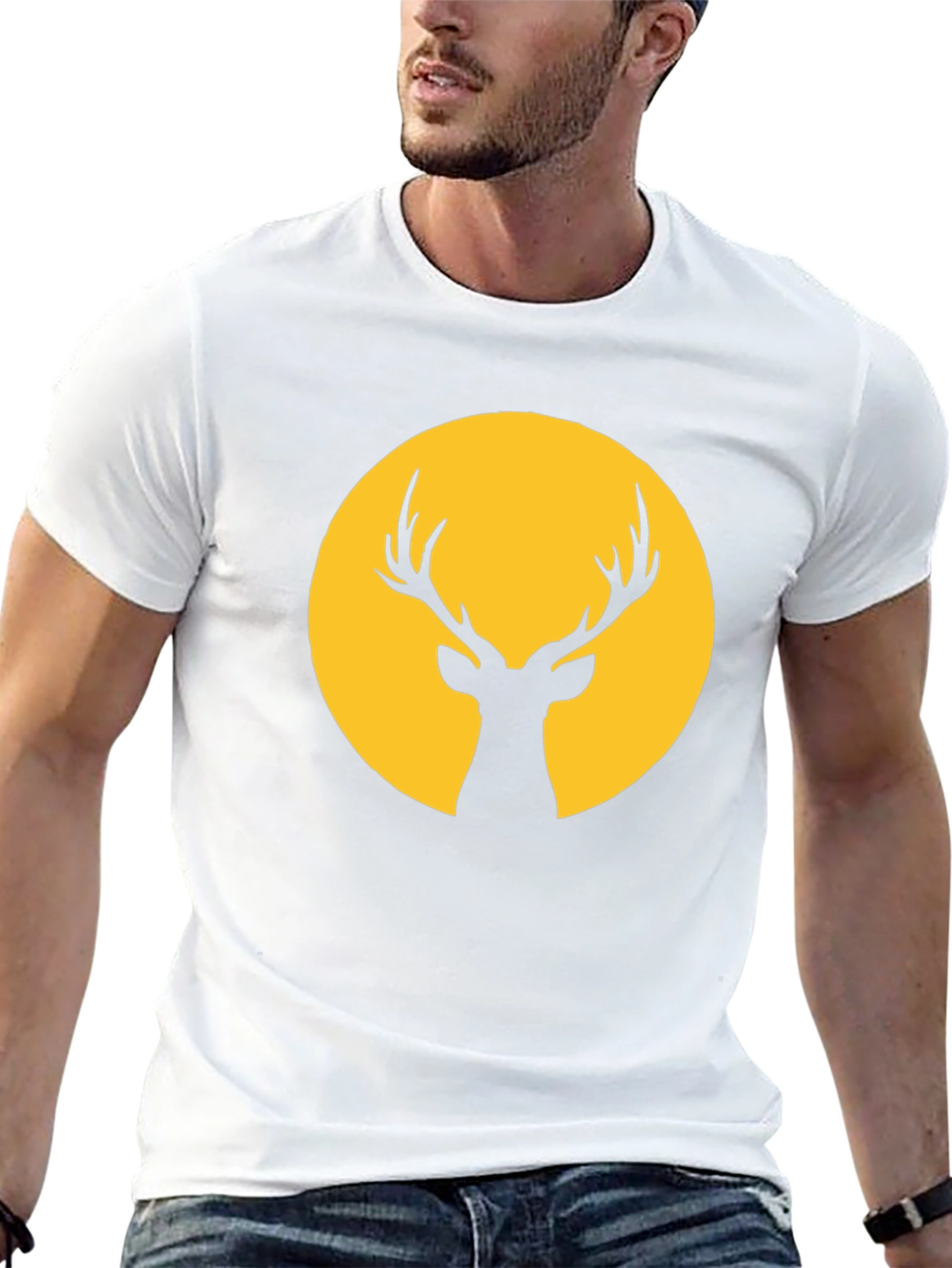 Black Deer Silhouette Graphic Tee view 13