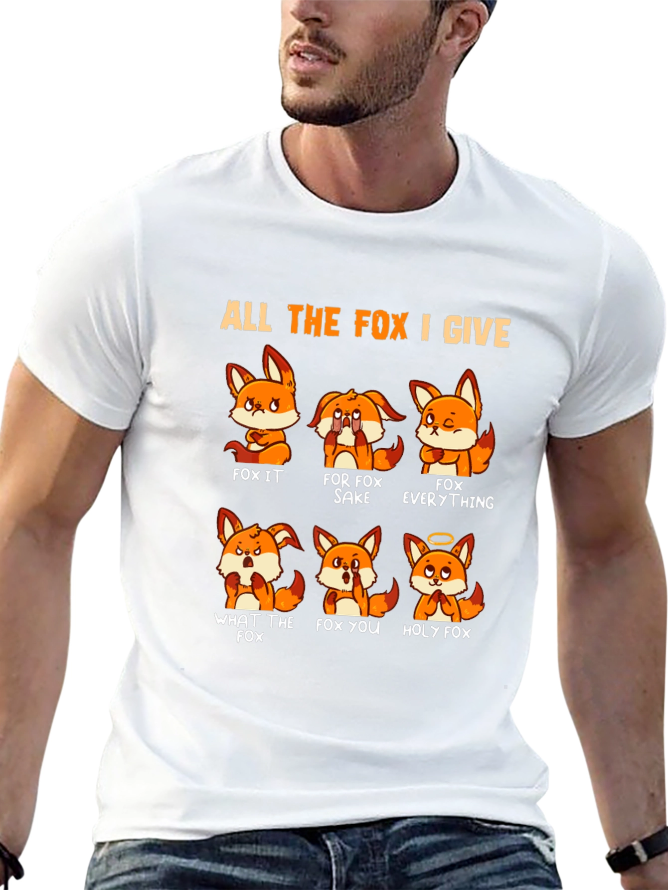 Black All the Fox I Give T-Shirt view 13