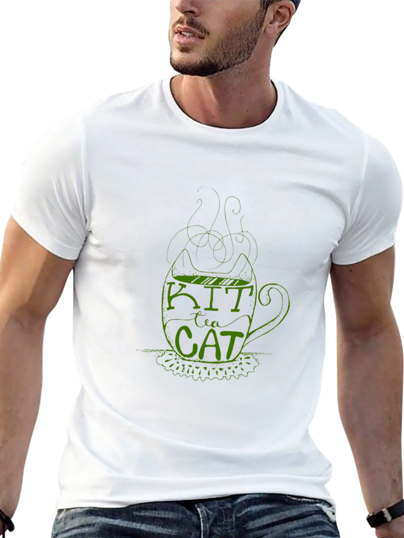 Black Kit Tea Cat T-Shirt - Funny Cat Lover Tee view 13