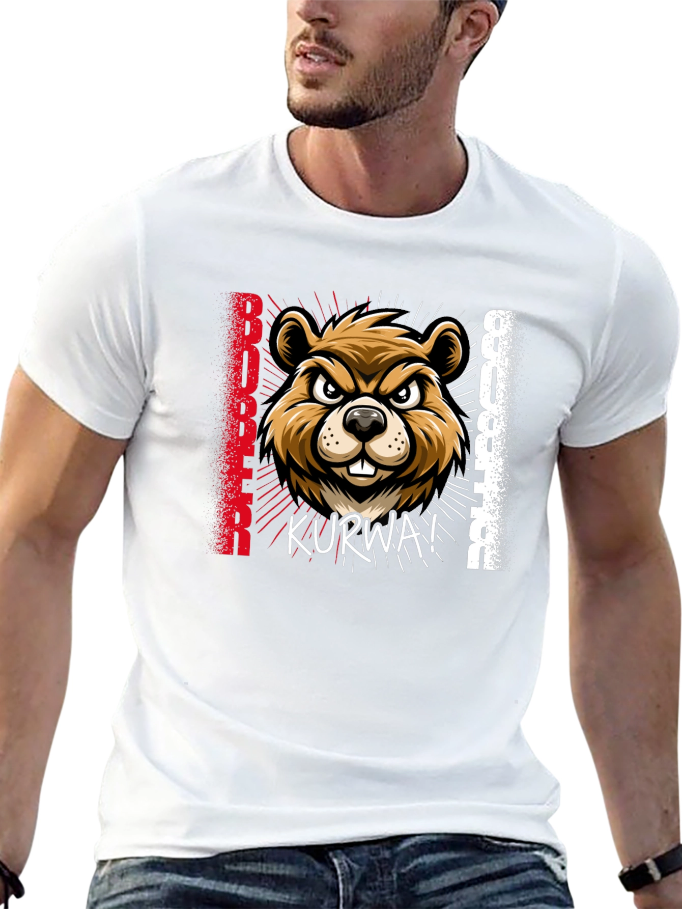 Black Bóbr Kurwa! Beaver T-Shirt - Funny Polish Pride view 13
