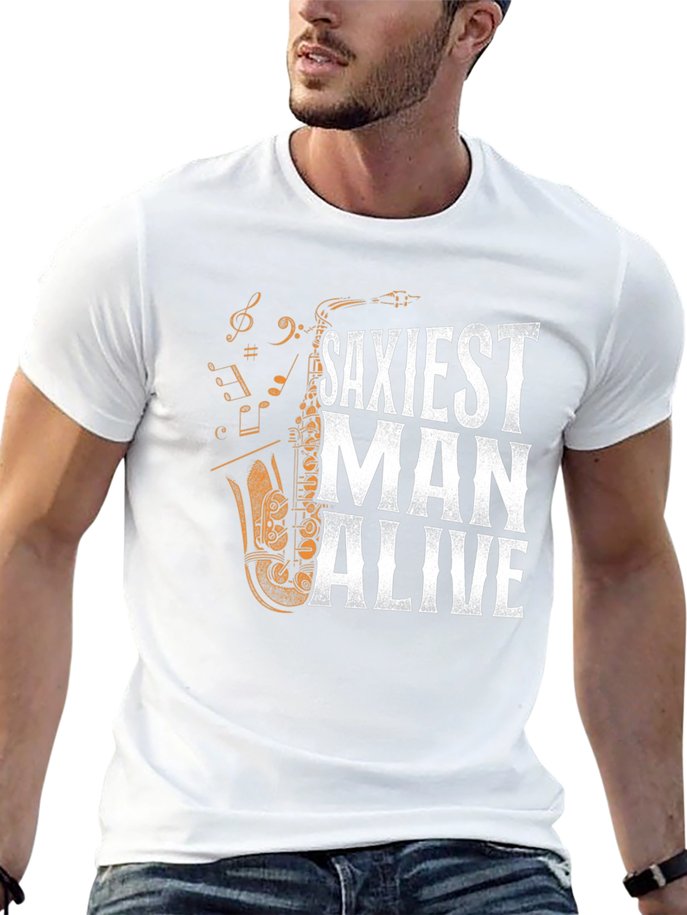Black Saxiest Man Alive Graphic T-Shirt - Black view 13