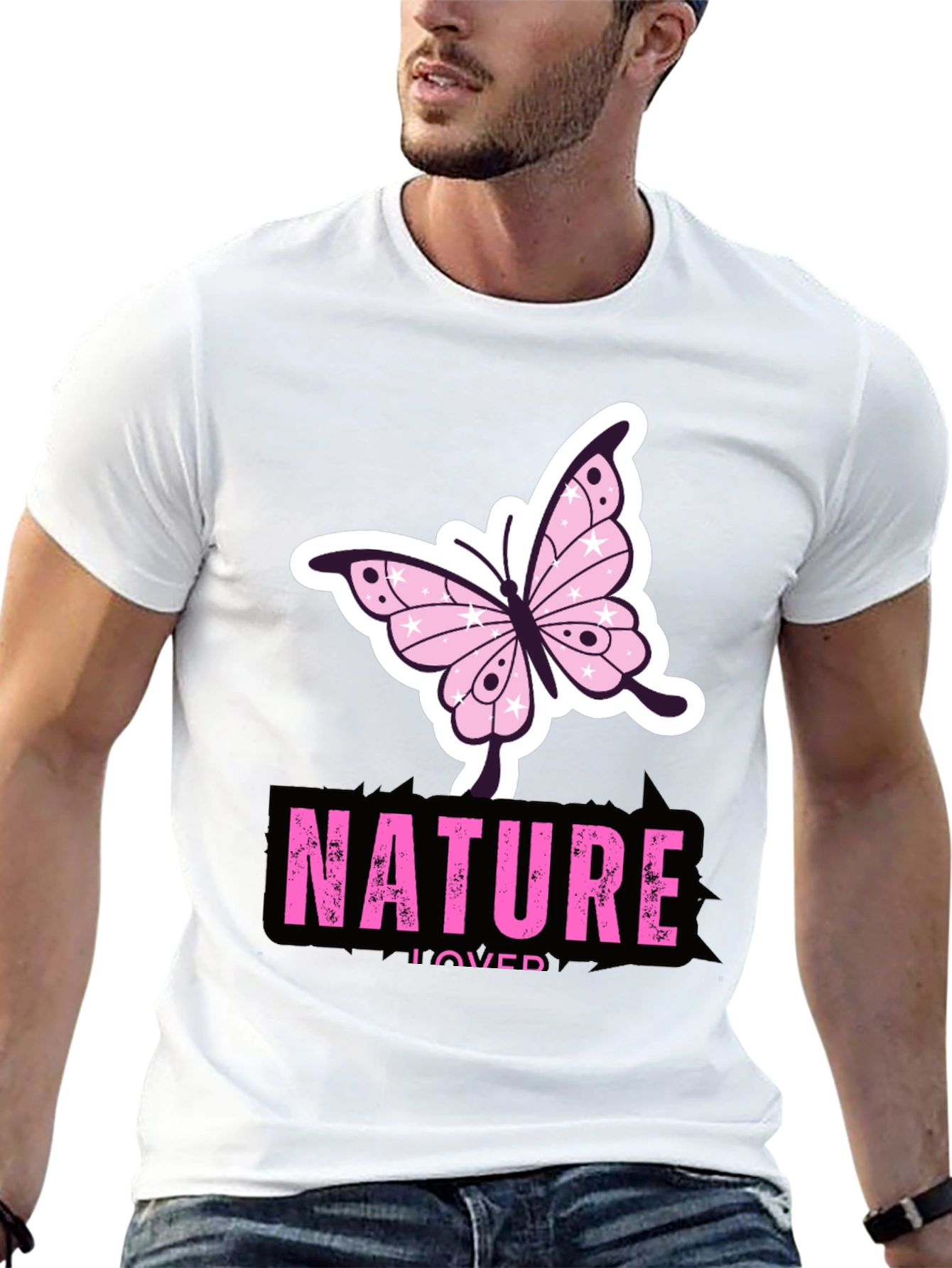 Black Nature Lover Butterfly Graphic T-Shirt view 13