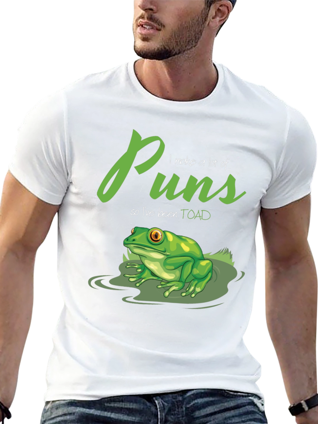 Black Punny Toad T-Shirt - I Make a Lot of Puns view 13