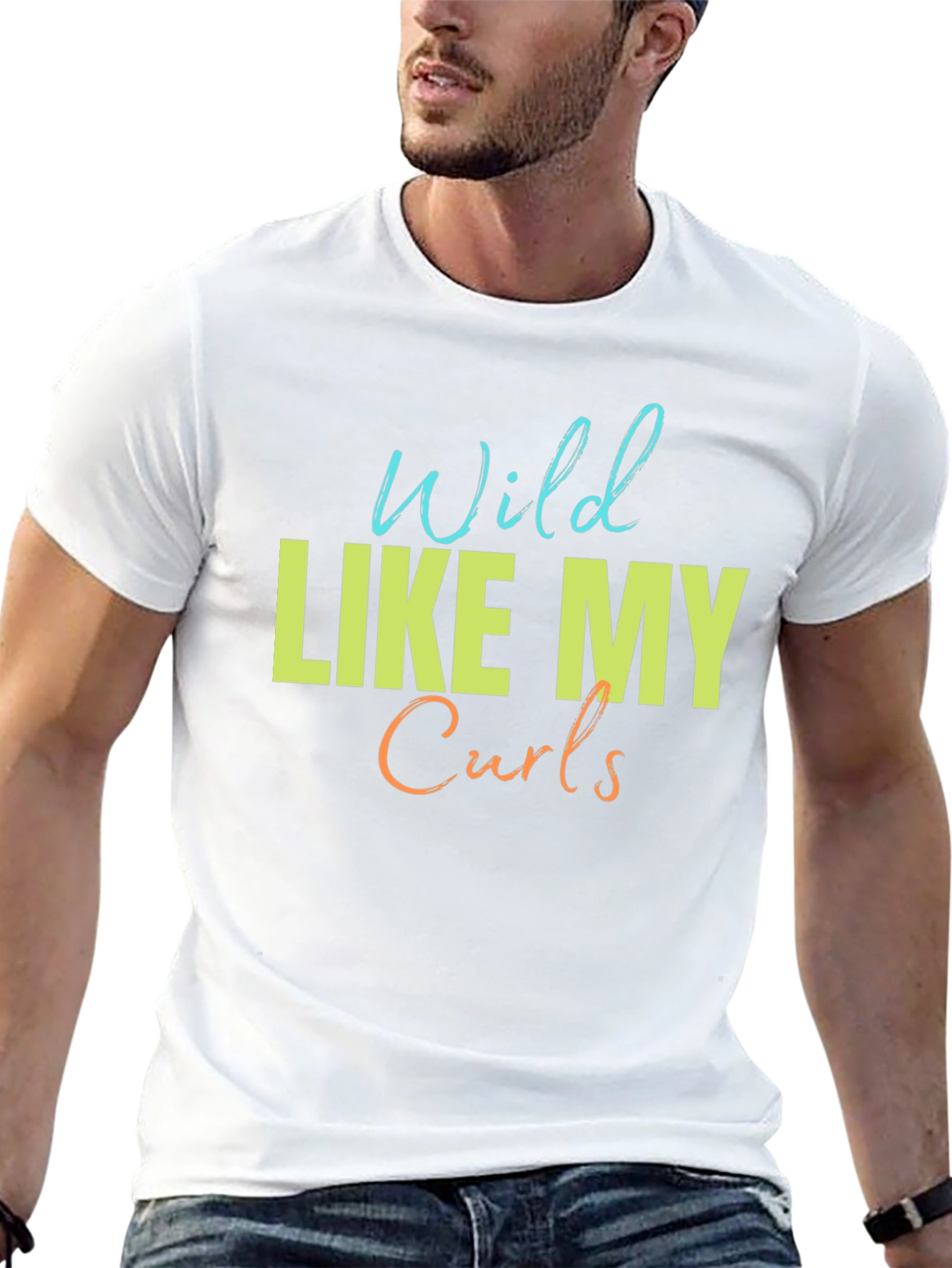 Black Wild Like My Curls T-Shirt - Fun Graphic Tee view 13
