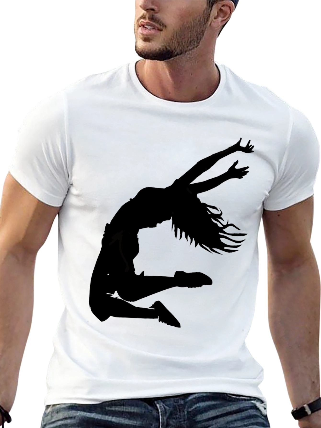 Black Silhouette Dancer Graphic Tee - Stylish Comfort view 13