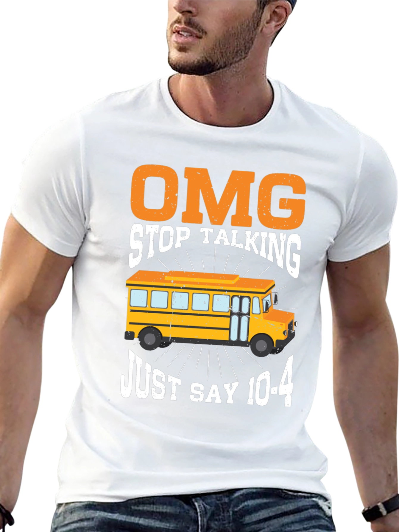 Black Funny School Bus Driver T-Shirt: OMG Just Say 10-4 view 13