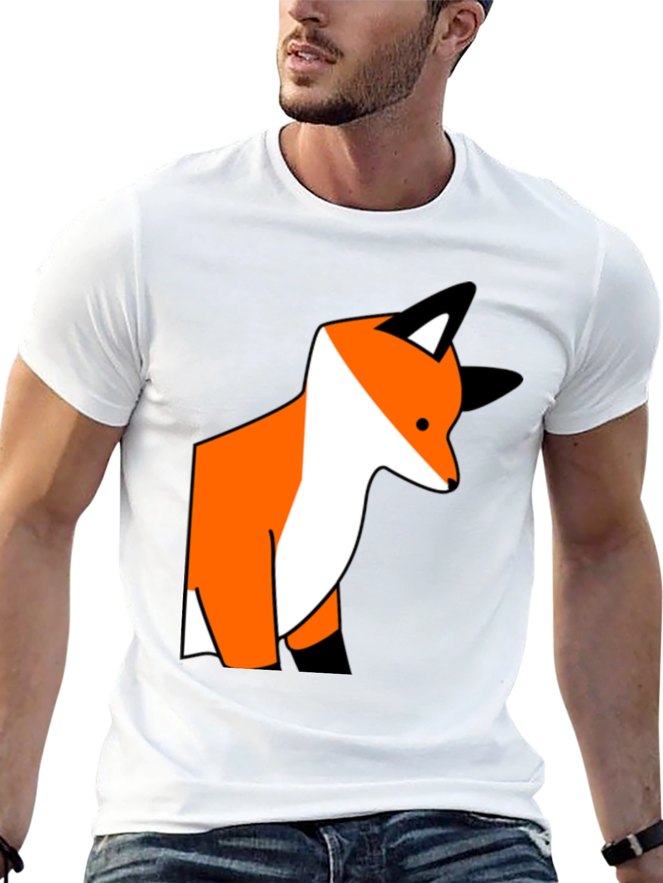 Black Fox Graphic Print Black T-Shirt view 13