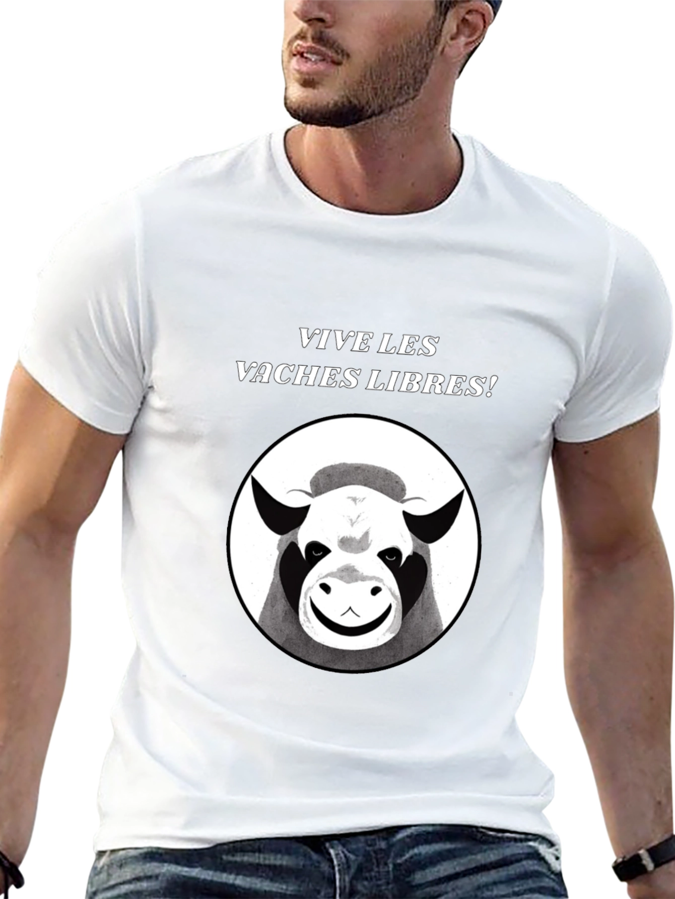 Black Vive Les Vaches Libres! Graphic Tee view 13