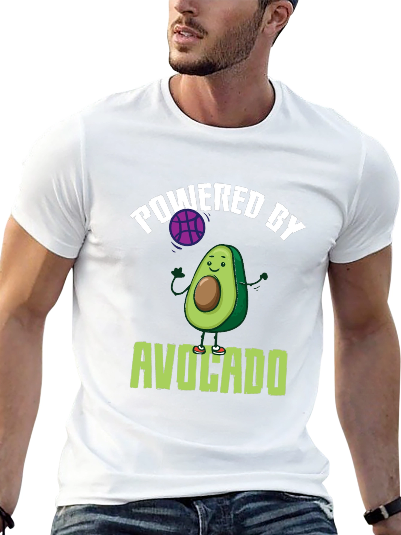 Black Powered by Avocado Black T-Shirt view 13