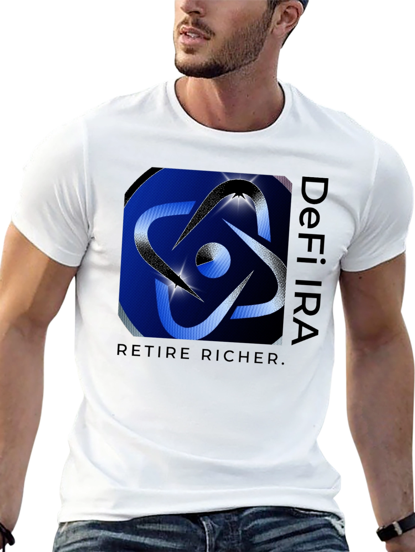 Black DeFi IRA Retire Richer Black T-Shirt view 13