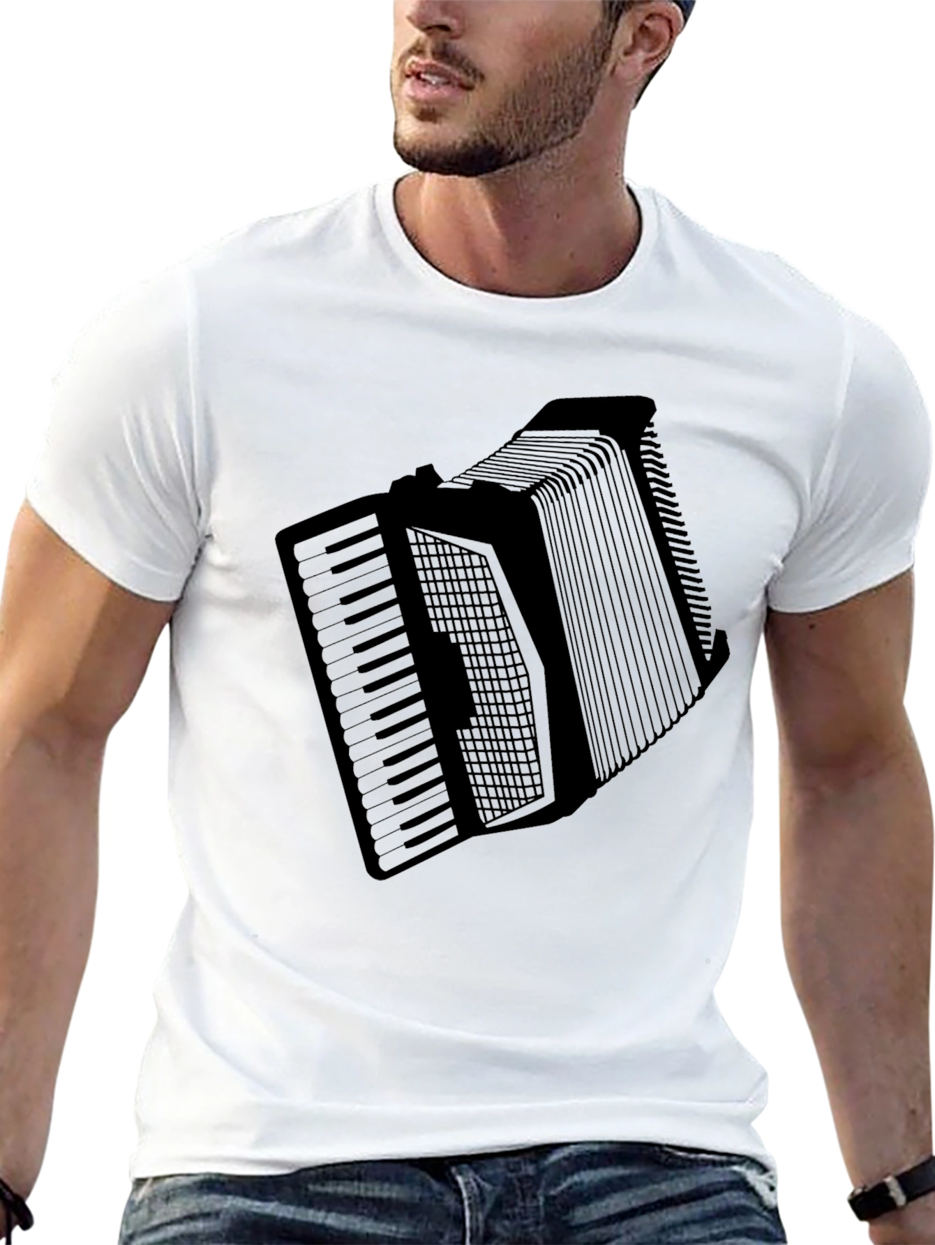 Black Accordion T-Shirt - Musician Novelty Tee view 13
