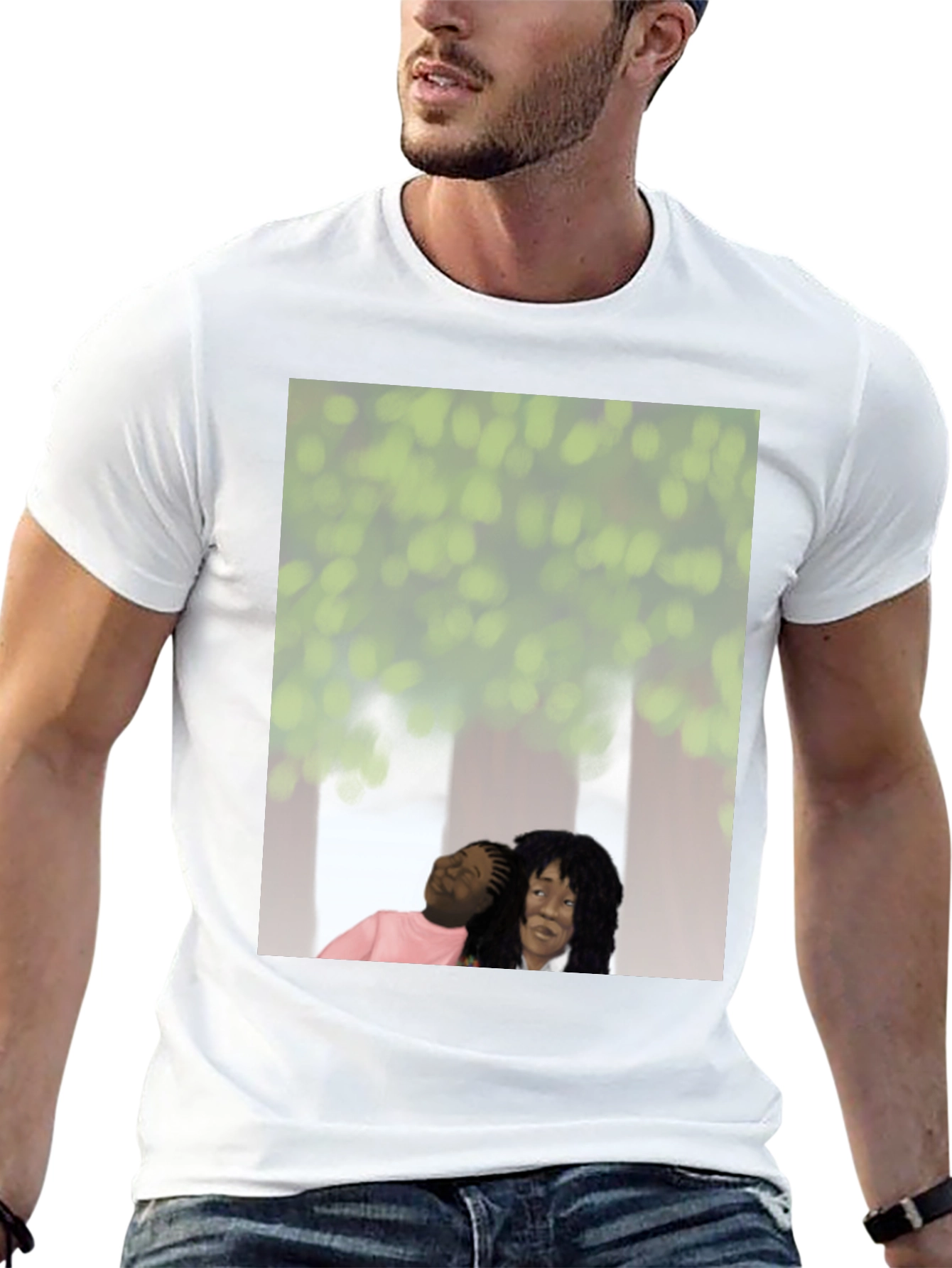 Black Unique Graphic Tee - Embracing Love view 13