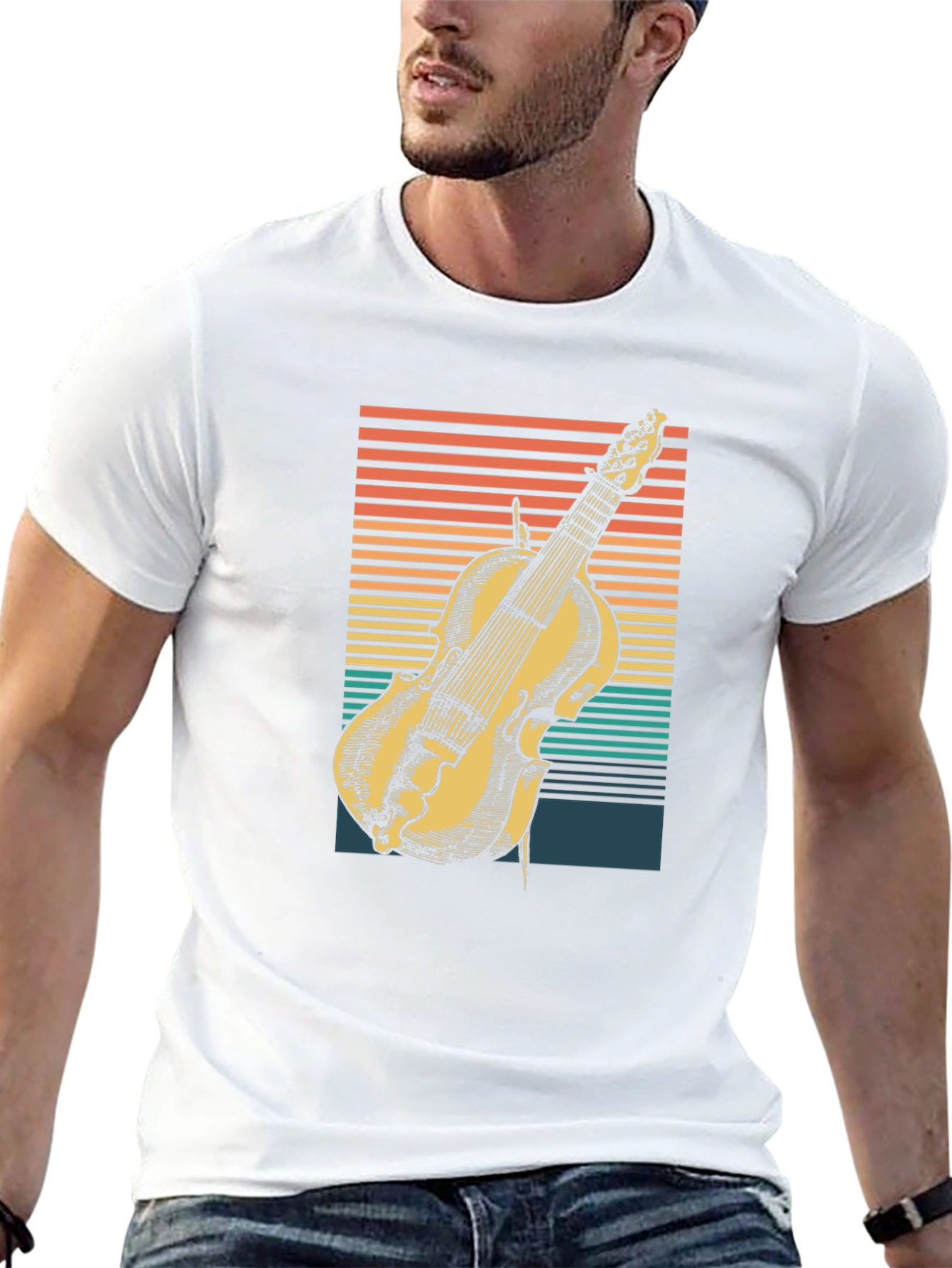 Black Vintage Violin T-Shirt - Retro Music Lover Tee view 13
