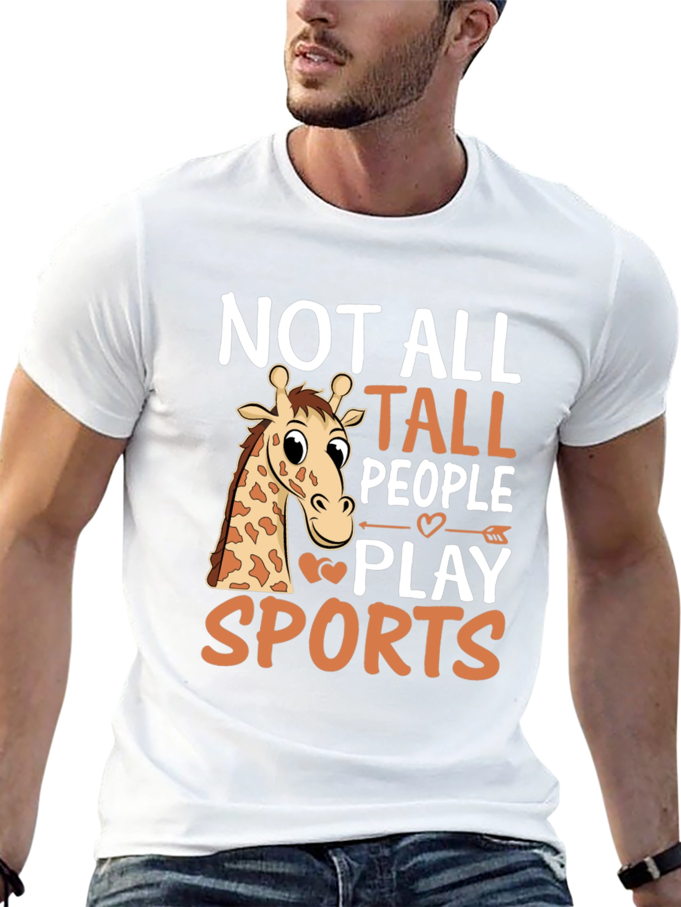 Black Funny Giraffe T-Shirt: Not All Tall People Play Sports view 13