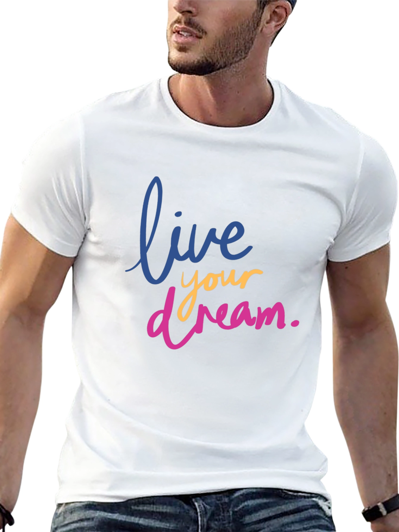 Black Live Your Dream T-Shirt - Black Graphic Tee view 13