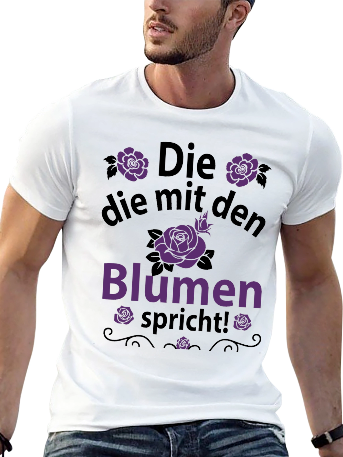Black Die mit den Blumen Spricht T-Shirt view 13