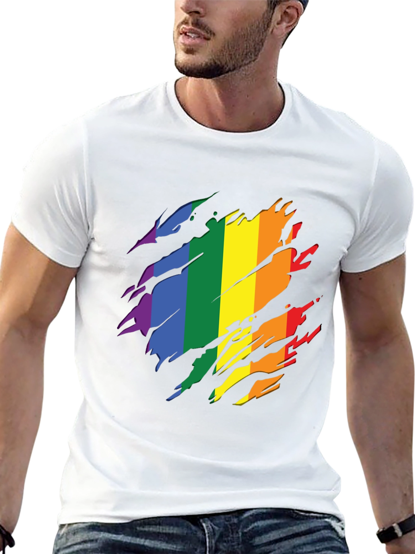 Pride Rainbow Graphic Tee - Stylish Black T-Shirt - 13