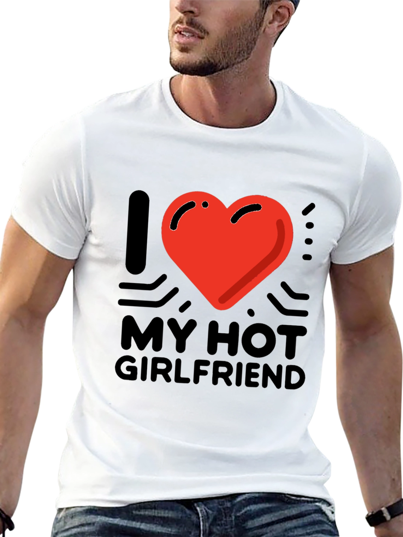 Black I Heart My Hot Girlfriend Graphic Tee - Black view 13