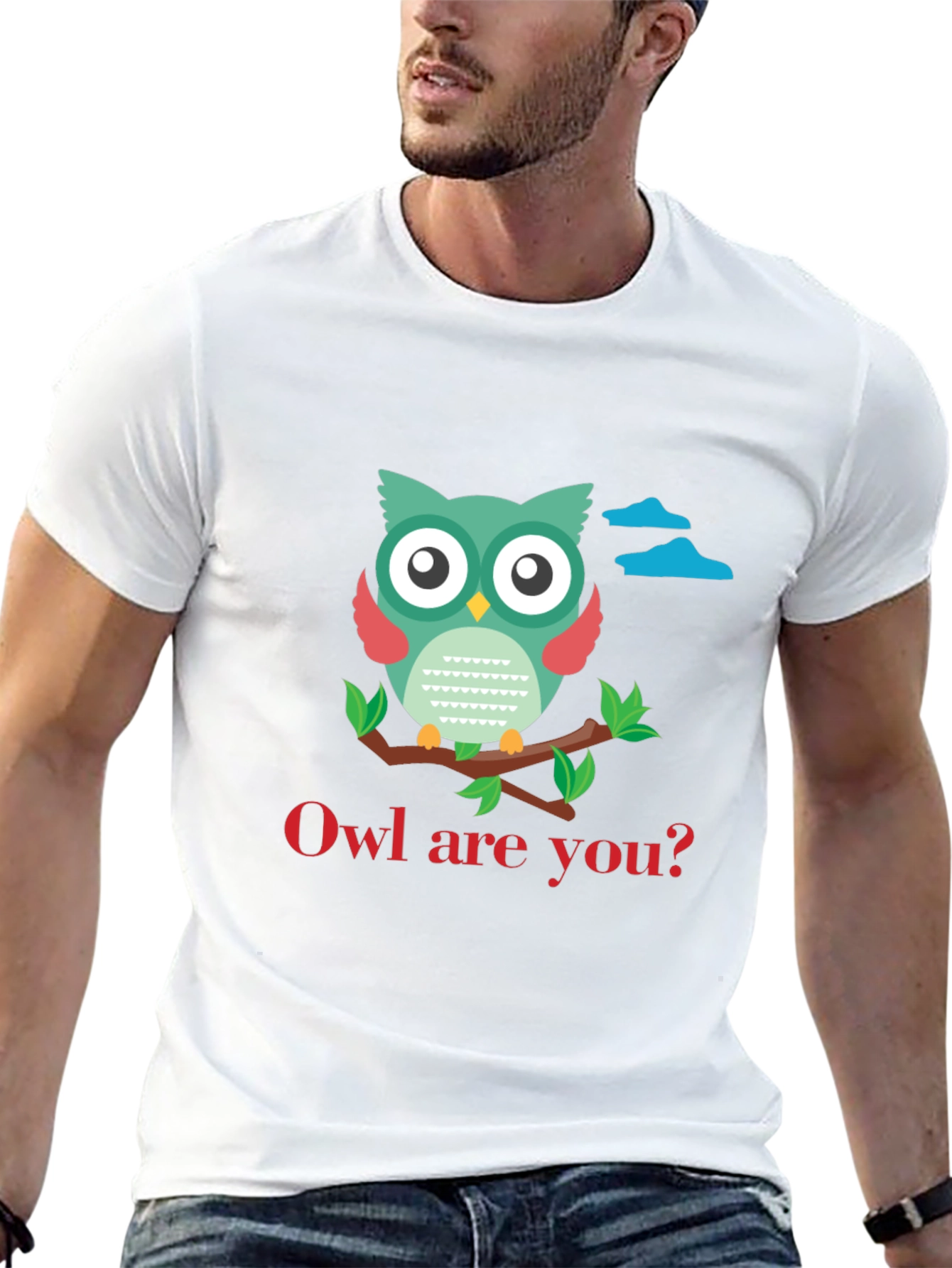 Black Owl Are You T-Shirt - Cute Graphic Tee view 13