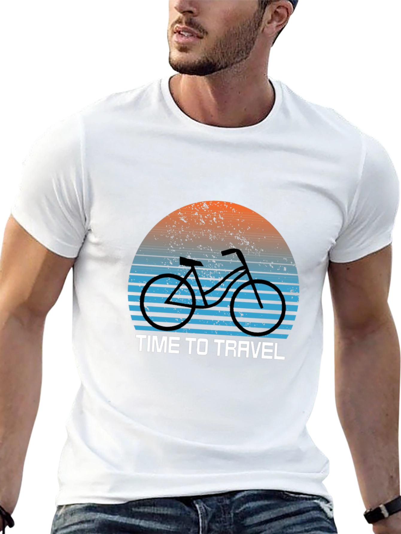 Black Time to Travel Bike Graphic T-Shirt view 13