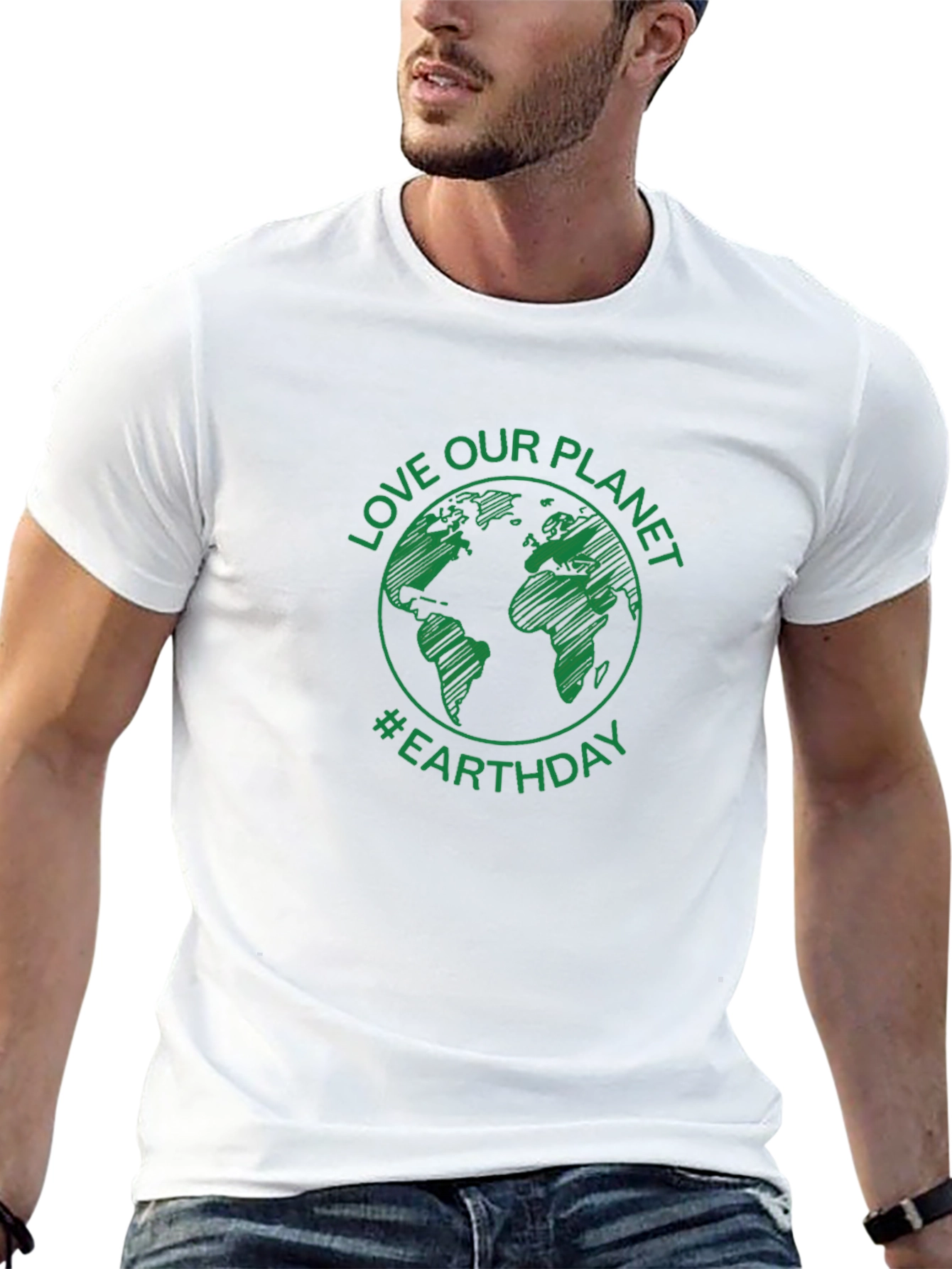 Black Love Our Planet Earth Day T-Shirt - Green Graphic view 13