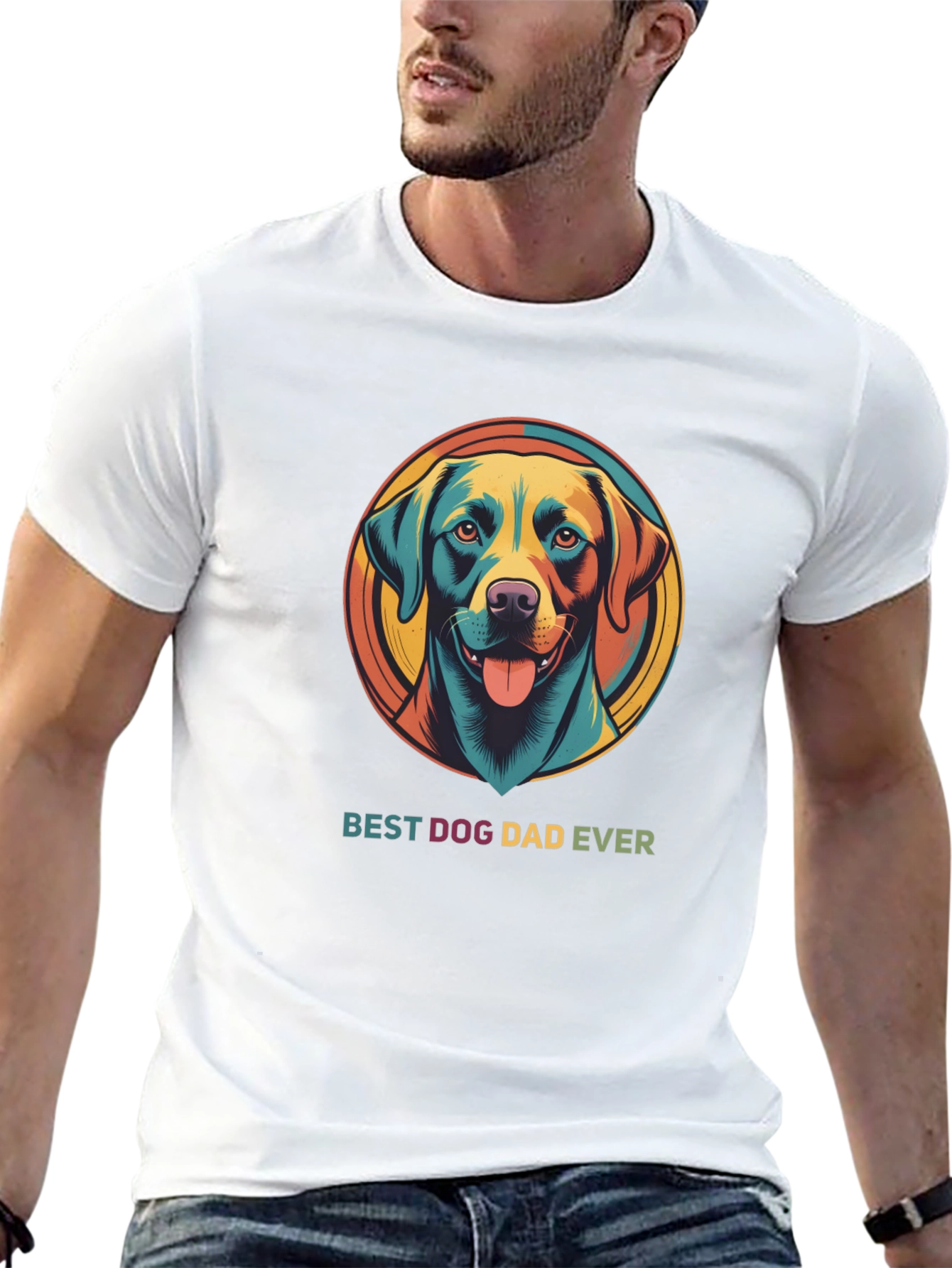 Black Best Dog Dad Ever Graphic Tee view 13