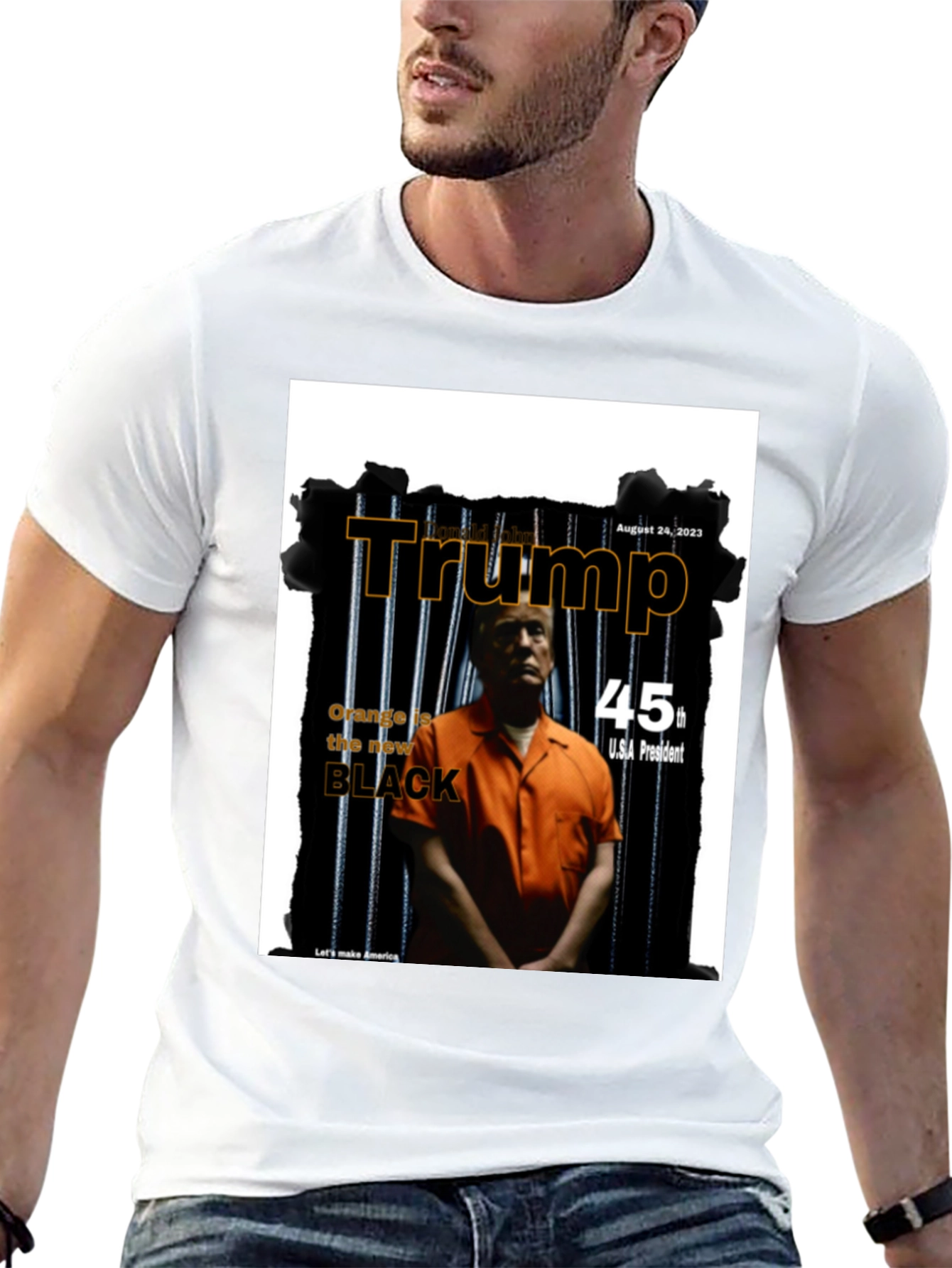 Black Trump Mugshot T-Shirt - Political Statement Tee view 13