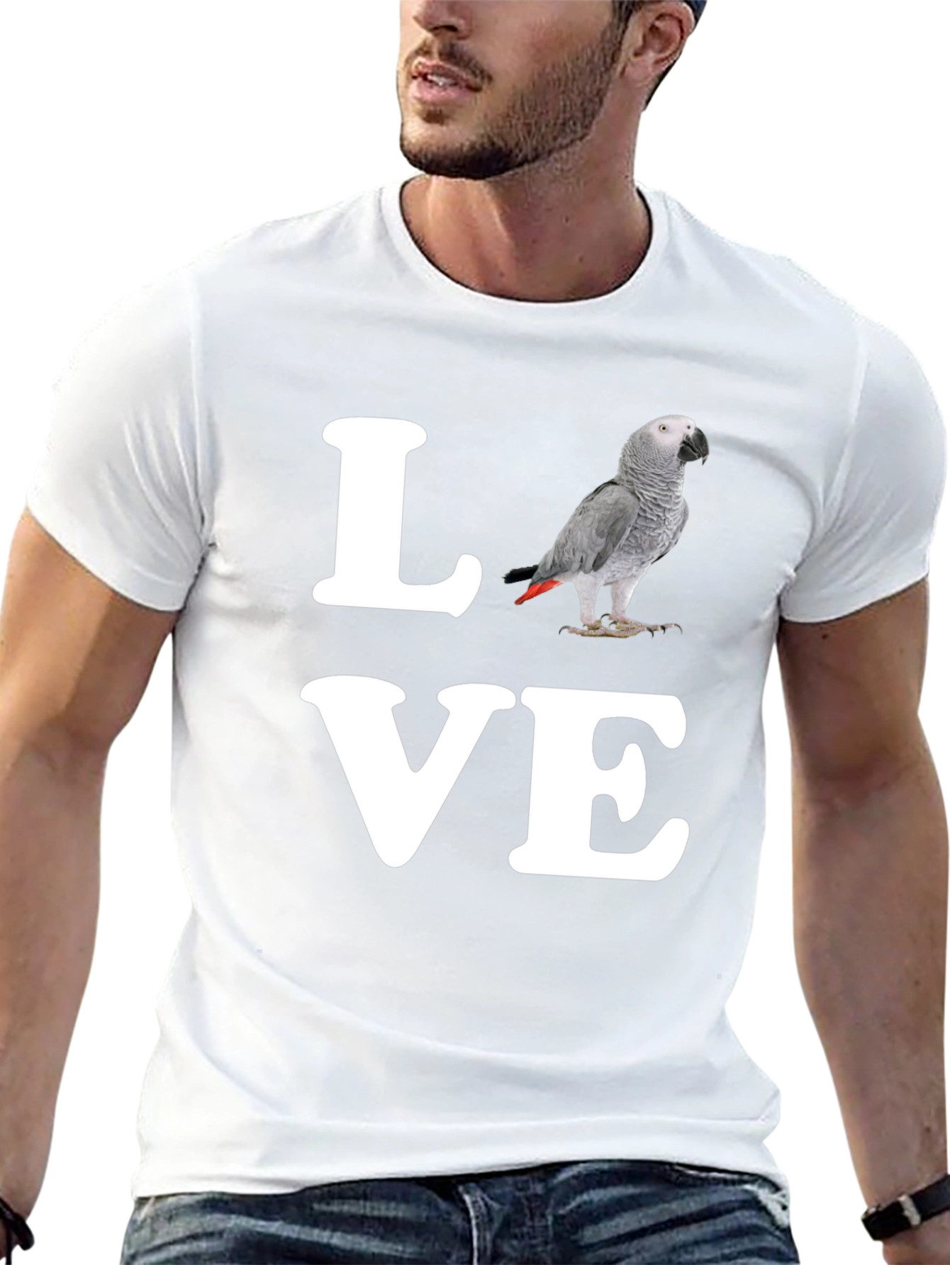 Black Love Parrot T-Shirt - Unique Graphic Tee view 13