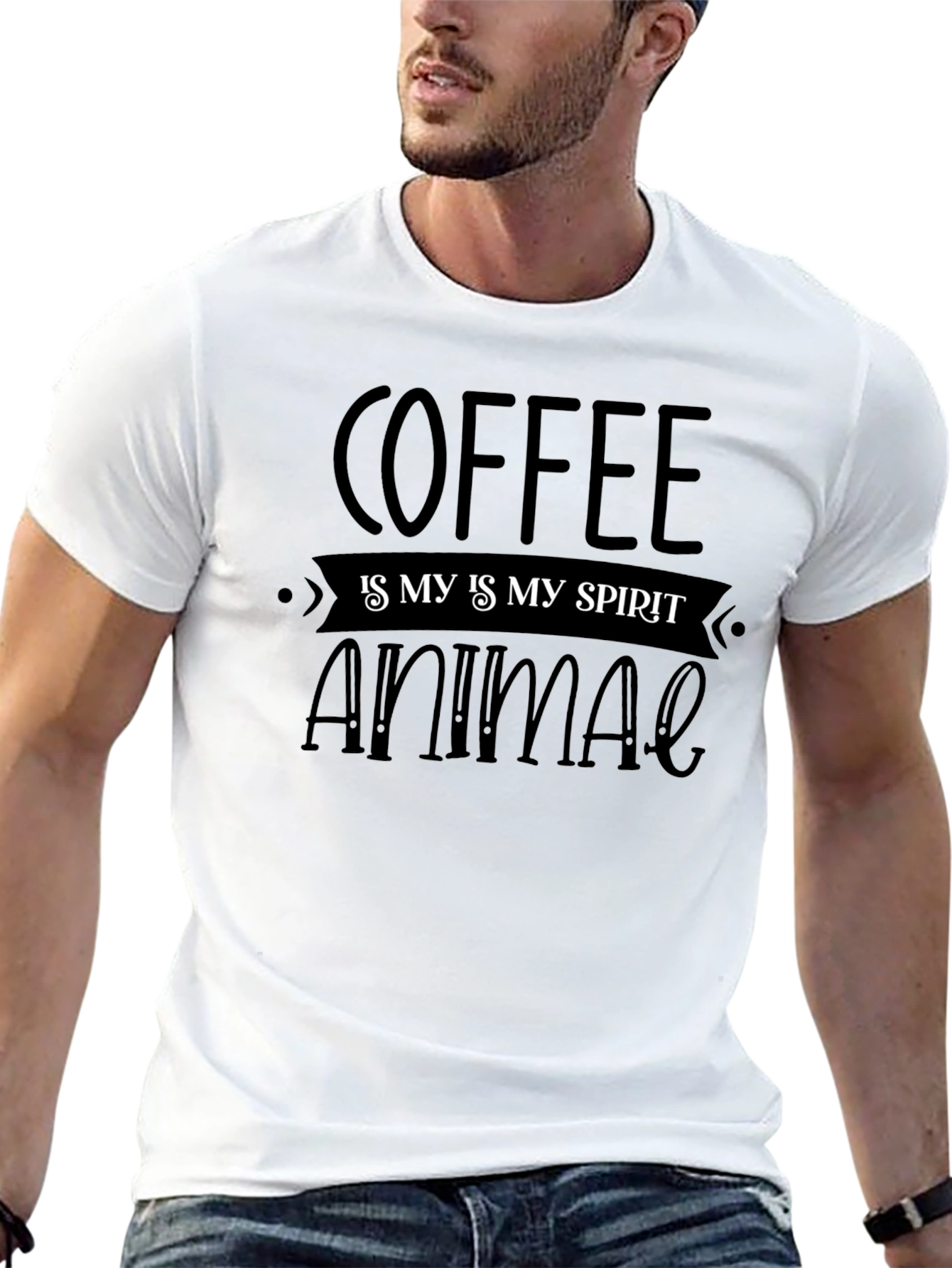 Black Coffee Is My Spirit Animal Black T-Shirt view 13