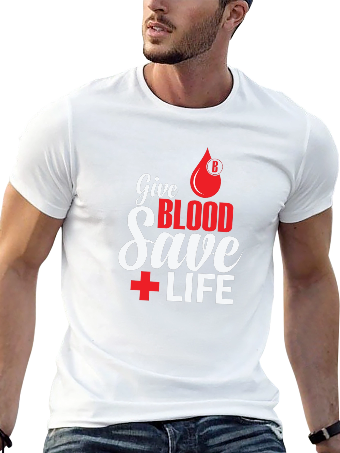 Give Blood Save Life T-Shirt - Donate Blood Tee - 13